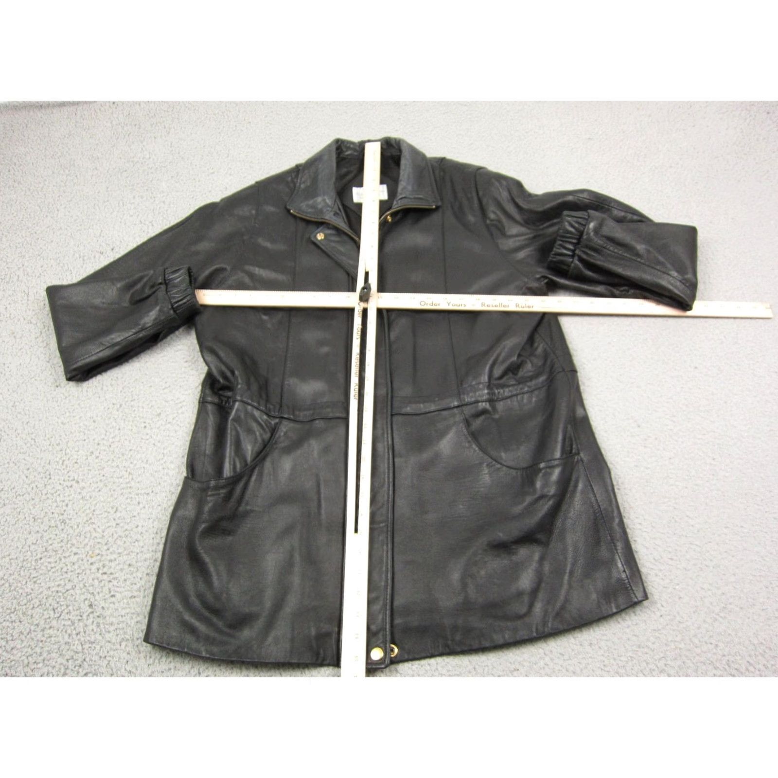 Worthington VINTAGE Worthington Jacket Womens L Black Leather Full Zip 80s 90s Biker Western Casual Workwear Mens? Womens Size L / US 10 / IT 46 - 4 Thumbnail