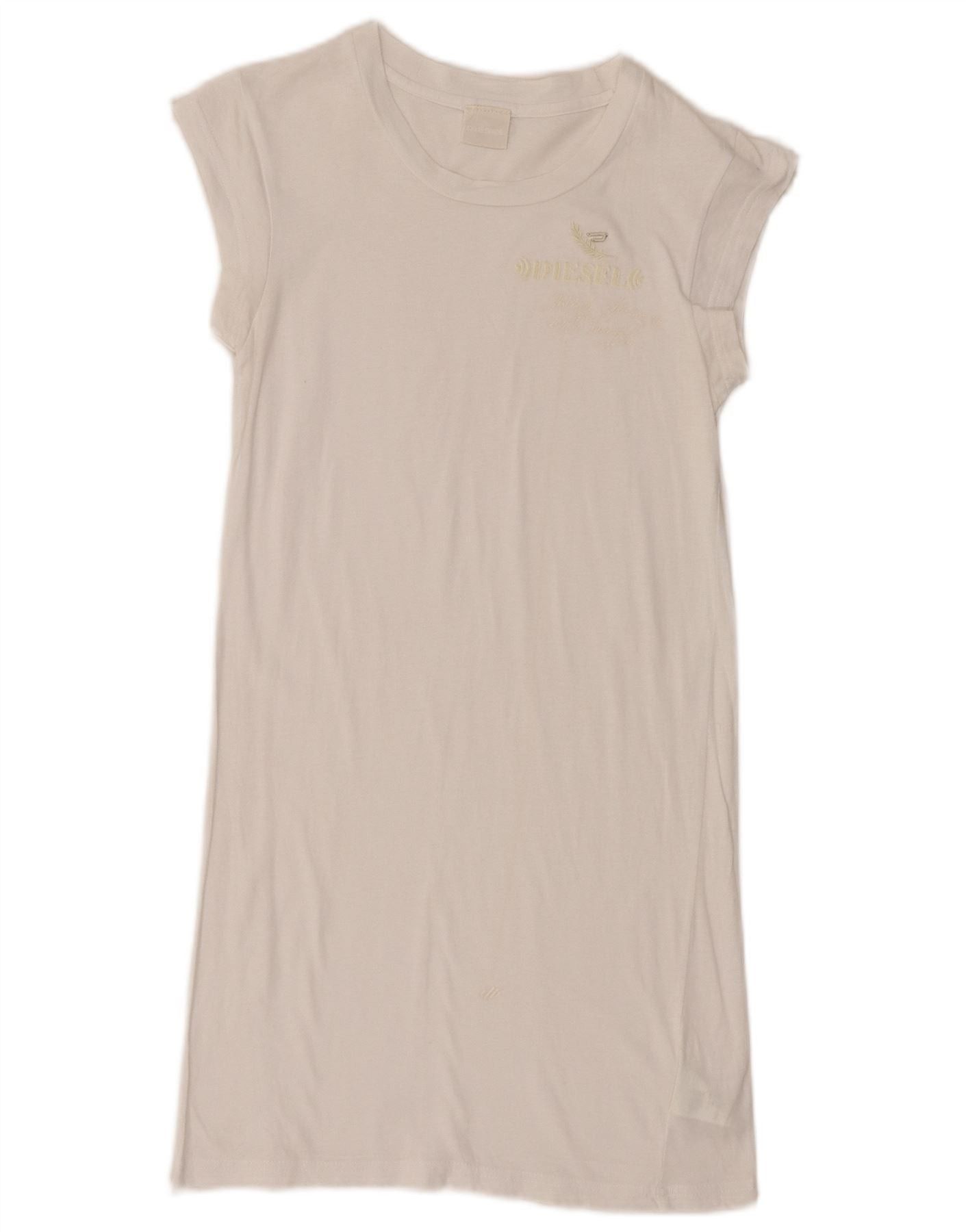 Diesel Womens T-Shirt Dress UK 6 XS White Cotton Size 3XL / US 20-22 - 1 Thumbnail