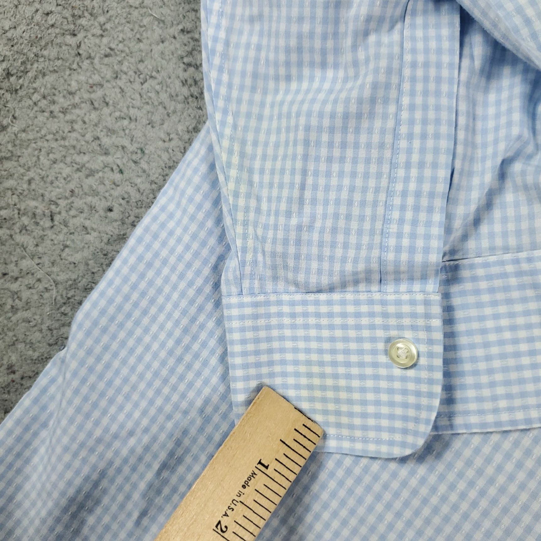 Brooks Brothers Brooks Brothers Shirt Mens Size 16 Blue Check Dress Button Up Long Sleeve Size 42R - 3 Thumbnail