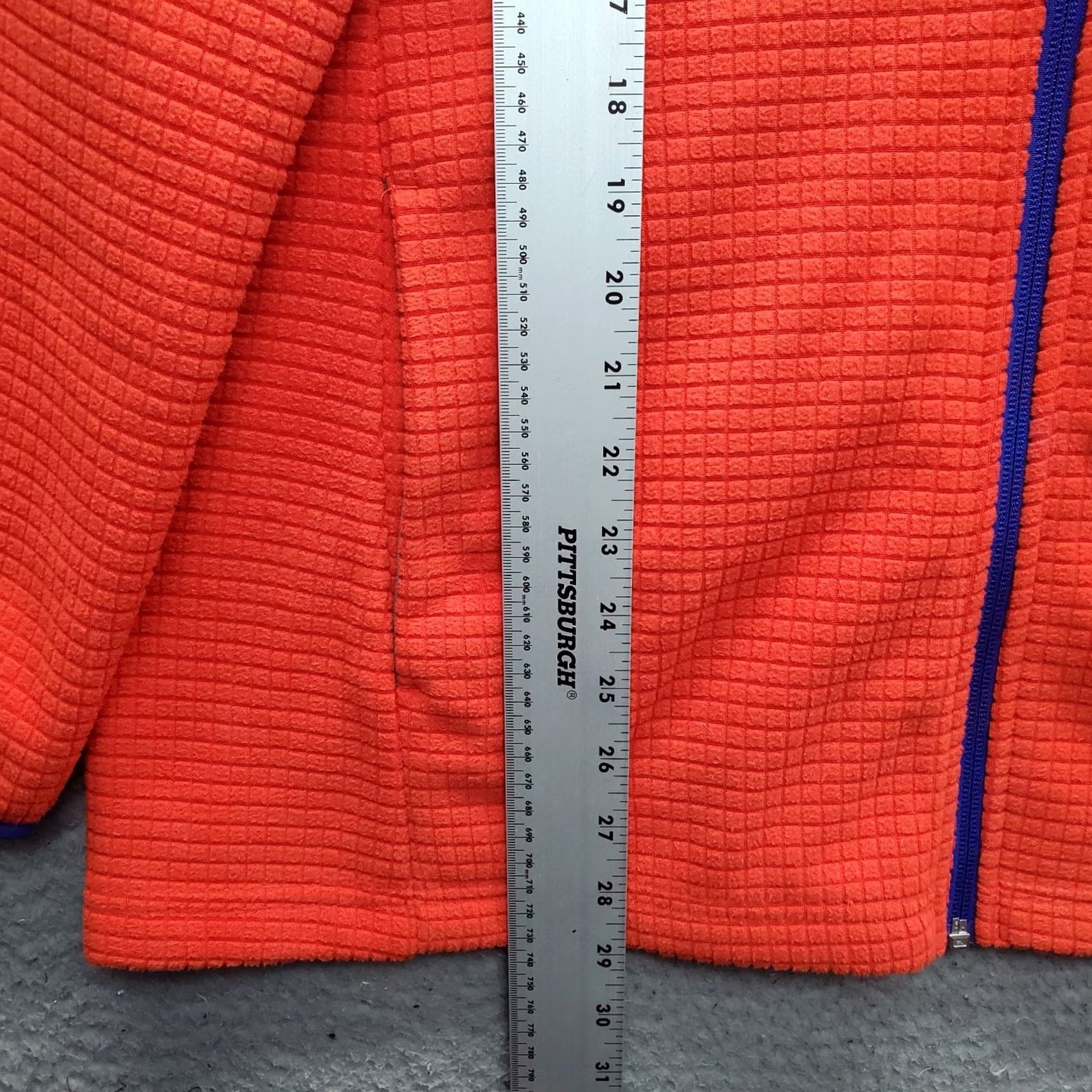 Lands' End Lands' End Grid Fleece Jacket Womens XXL Orange Lightweight Full Zip Size XXL / US 16-18 / IT 52-54 - 3 Thumbnail