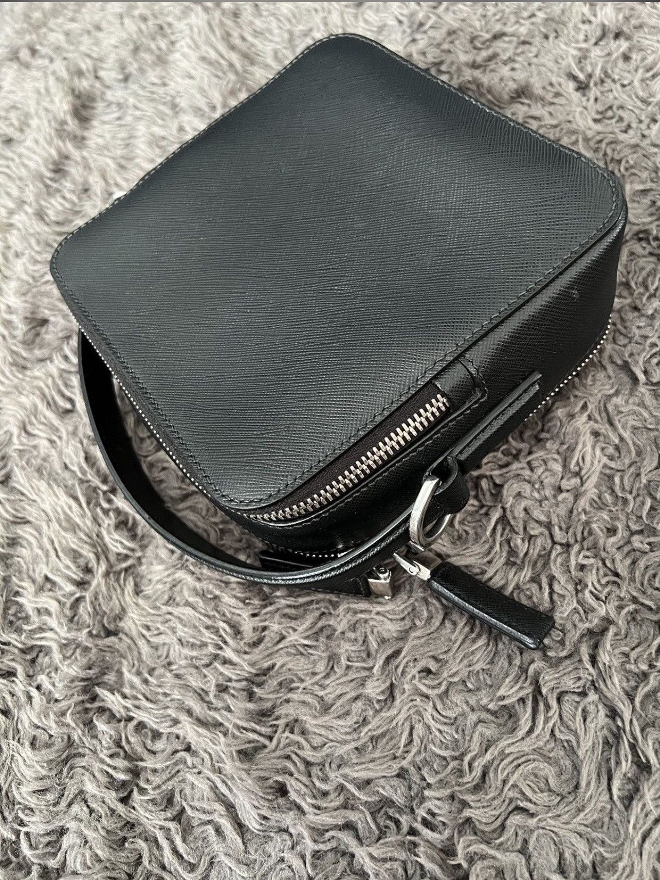 Prada Prada Black Logo Saffano Leather Cross Body Bag Size ONE SIZE - 4 Thumbnail