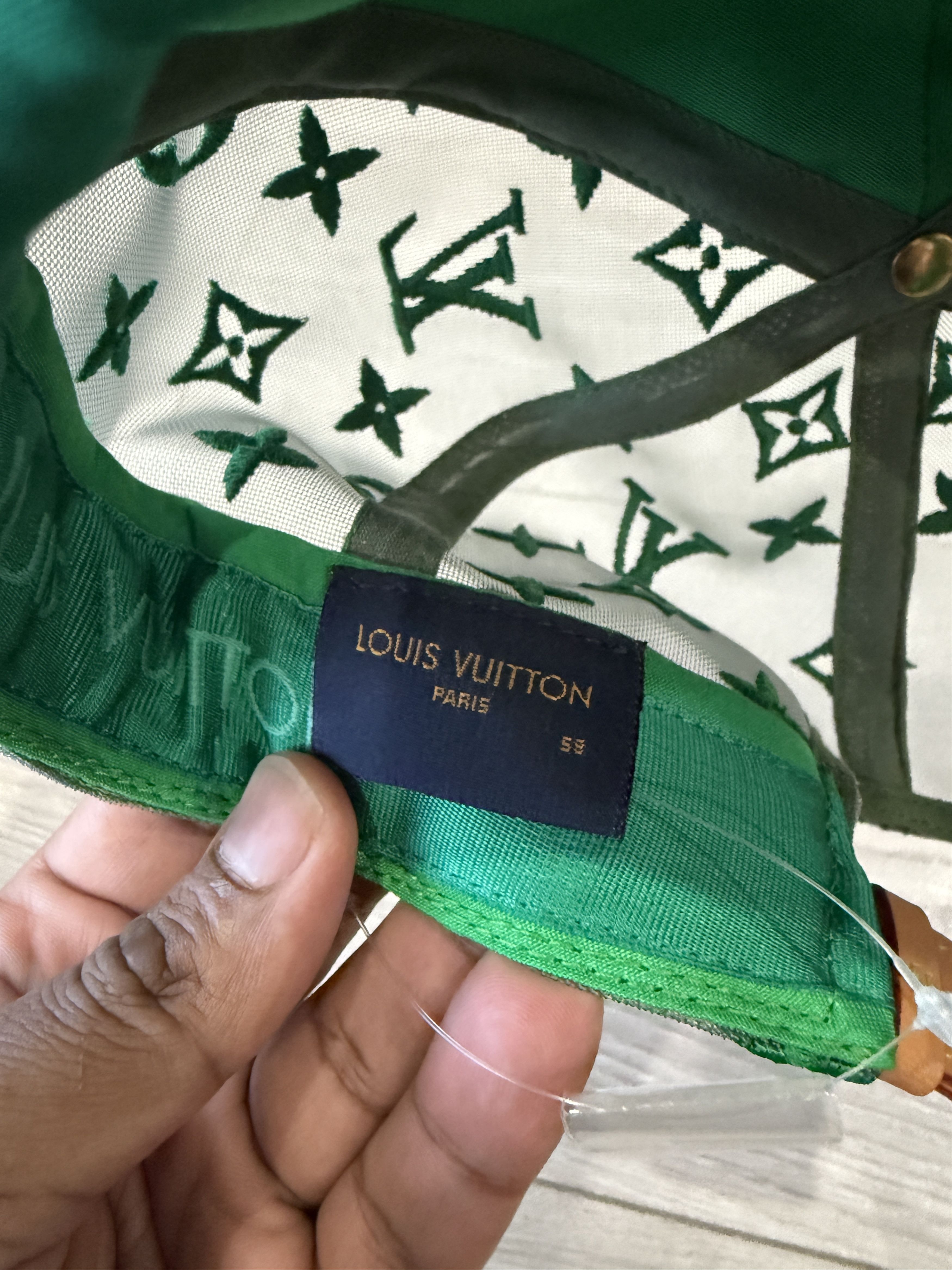 Louis Vuitton Louis Vuitton LV Embroidered Mesh Cap 58 Green Size ONE SIZE - 5 Thumbnail