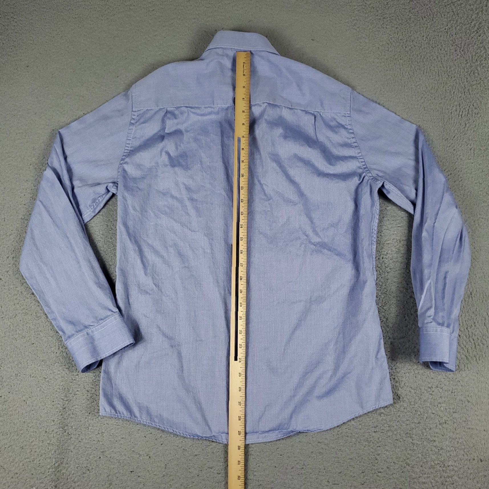 Vintage Duchamp Shirt Mens Size 16.5 Large Blue Dress Button Up Long Sleeve Size 42R - 3 Thumbnail