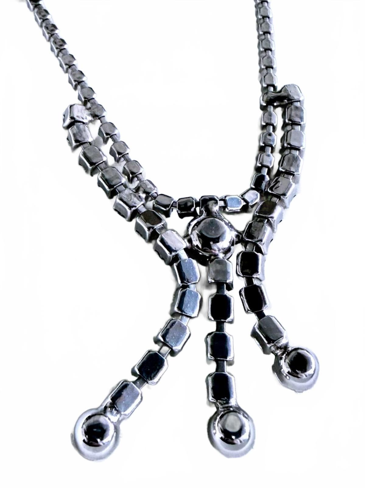 Other Vintage Rhinestone Y Drop Bridal Statement Necklace Sparkle Size ONE SIZE - 4 Thumbnail