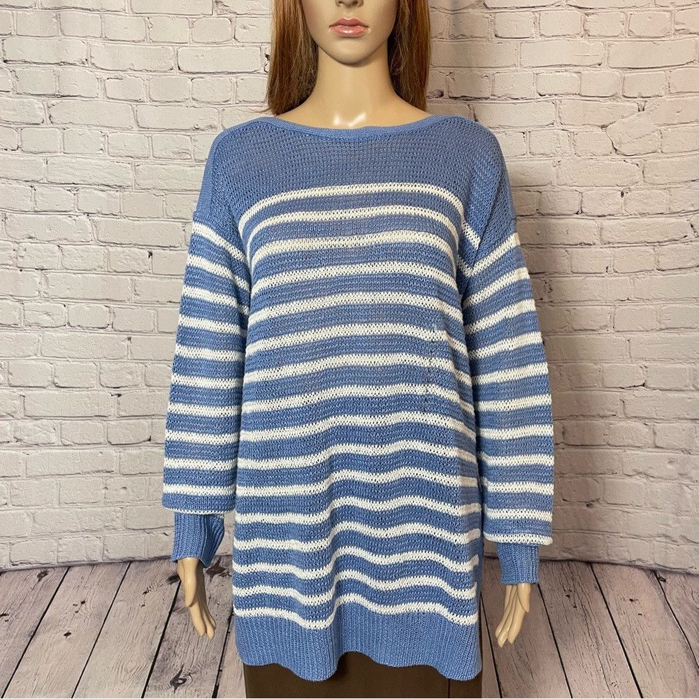 Polo Ralph Lauren NWT New $ 99 Polo Ralph Lauren Linen Blue White Striped Swe Size L / US 10 / IT 46 - 3 Thumbnail