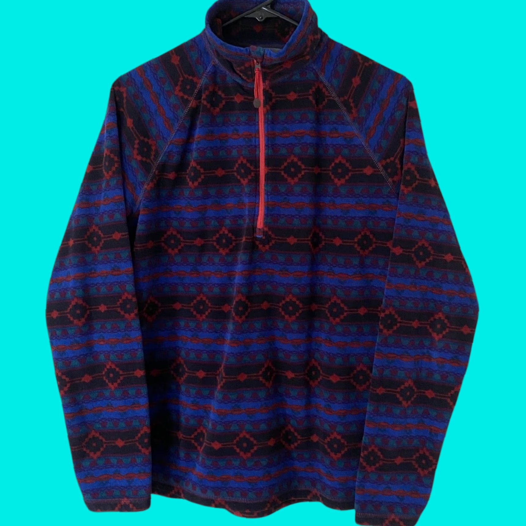 Eddie Bauer VINTAGE Eddie Bauer Quest Fleece Aztec Quarter-Zip Women's Large Long-Sleeve Pullover Size L / US 10 / IT 46 - 1 Thumbnail