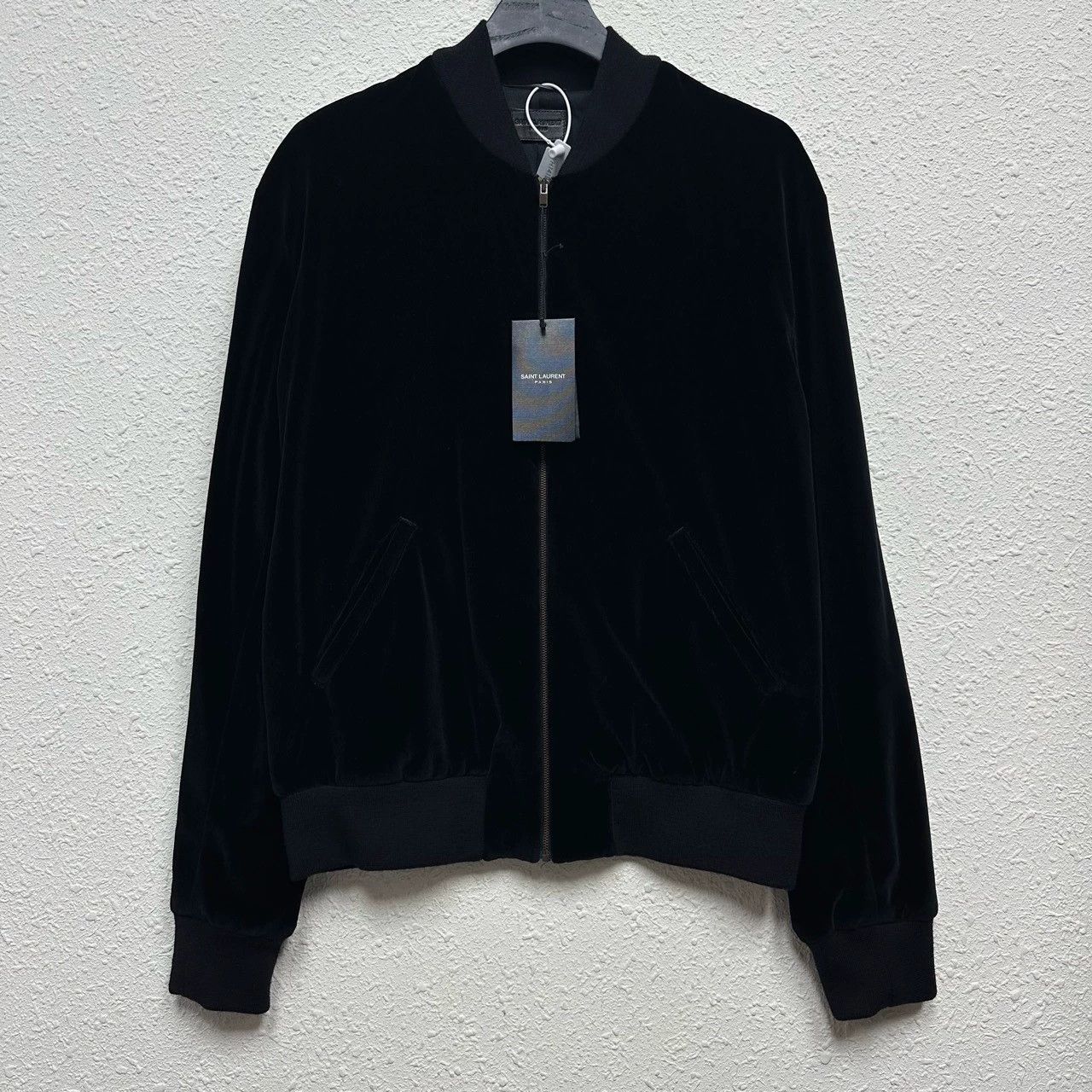 Saint Laurent Paris Black velvet note rivet jacket