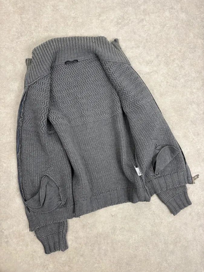 Daniele Alessandrini 2000s Daniele Alessandrini Textured Classy Gray Wool Zip-Up Sweater Size US S / EU 44-46 / 1 - 7 Thumbnail