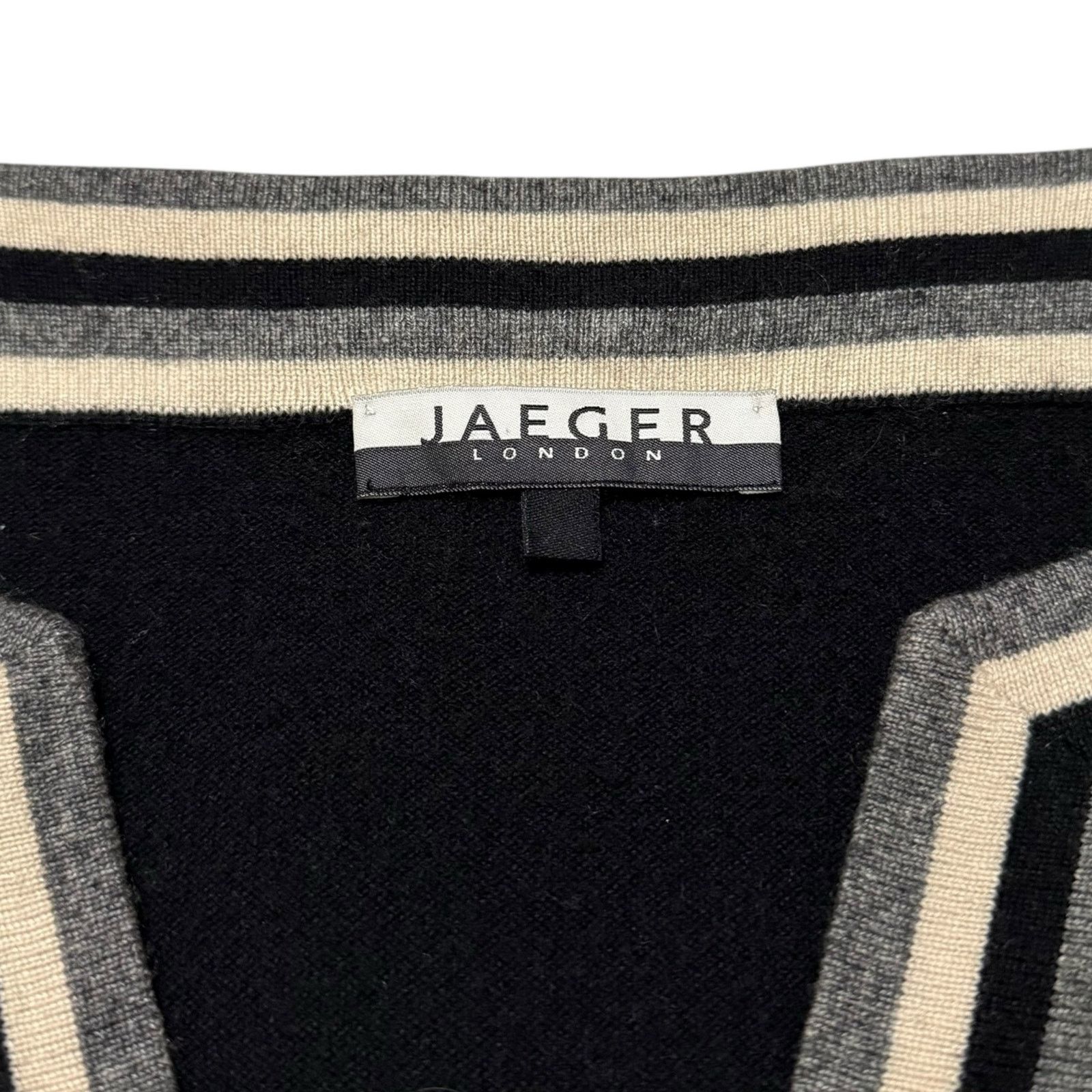 Jaeger Jaeger London Dress Silk Cashmere 3/4 Sleeves Black & White Size XS / US 0-2 / IT 36-38 - 3 Thumbnail