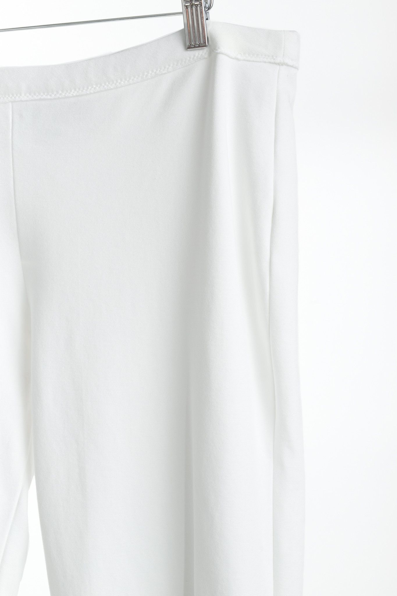 Marie Saint Pierre Marie Saint Pierre White Jersey Cropped Pull-On Pants Size 36" / US 14 / IT 50 - 5 Thumbnail