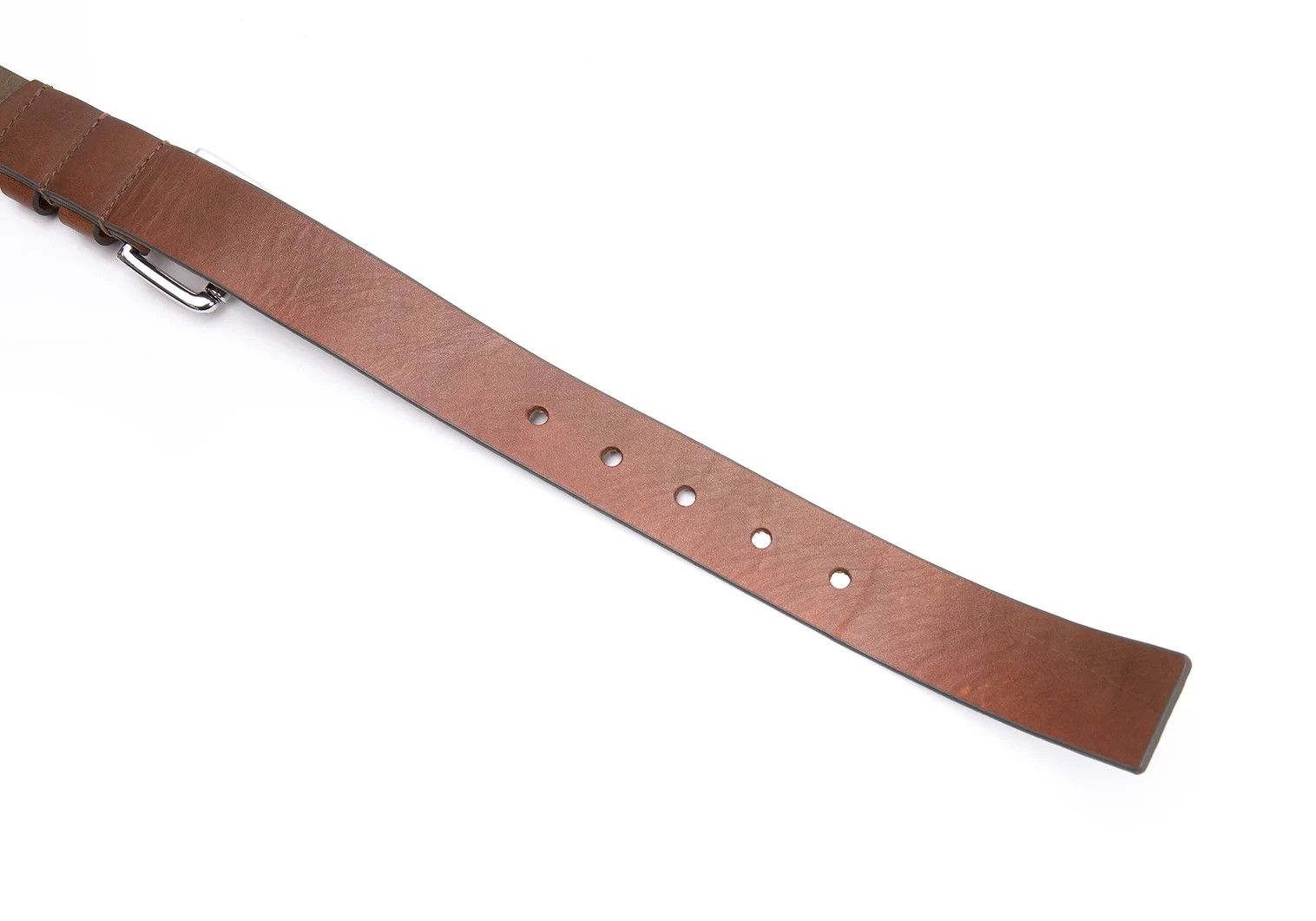 Armani Double Buckle Leather Belt in Khaki Brown, Size 38 Size ONE SIZE - 9 Thumbnail