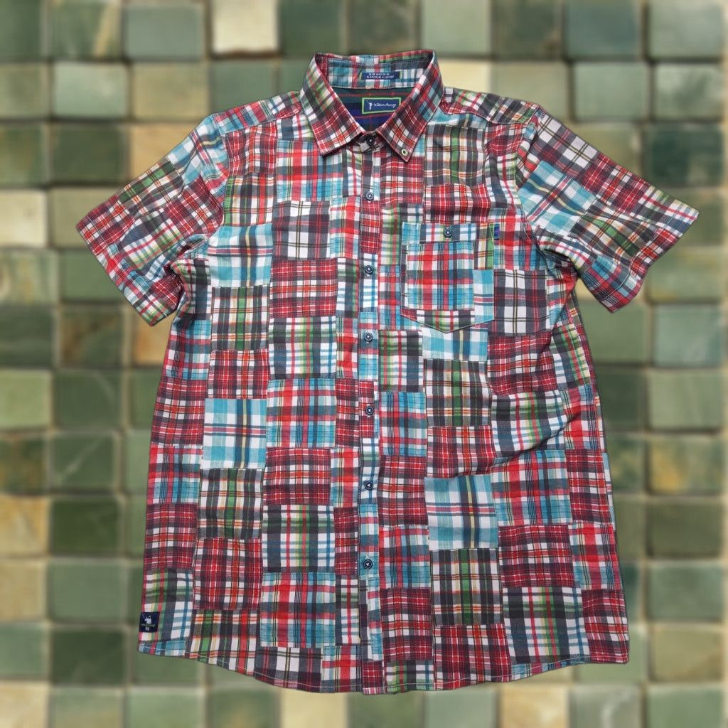 Vintage William Murray Button Up Shirt Mens Medium Plaid Light Stretch Golf Hiking Size US M / EU 48-50 / 2 - 1 Thumbnail