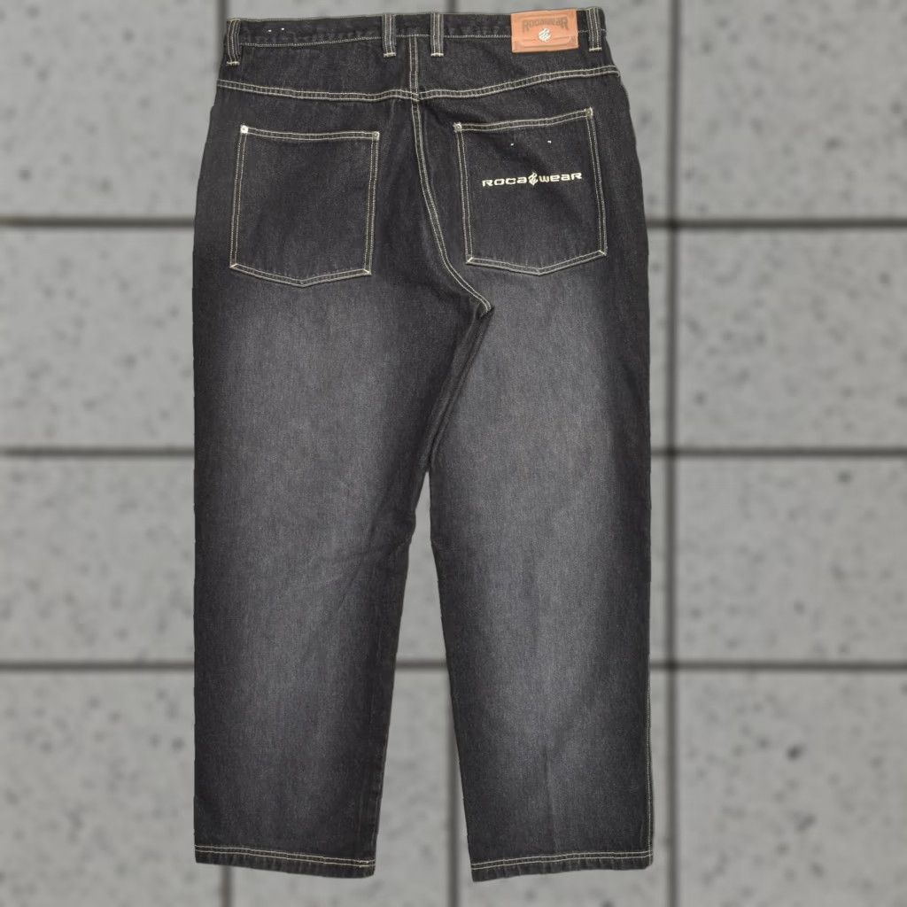 Rocawear VINTAGE Rocawear Men Jeans 40x34 Denim Jeans 5-Pocket Loose Straight Dark Wash Blue Hip Hop Mens Size US 40 / EU 56 - 1 Thumbnail