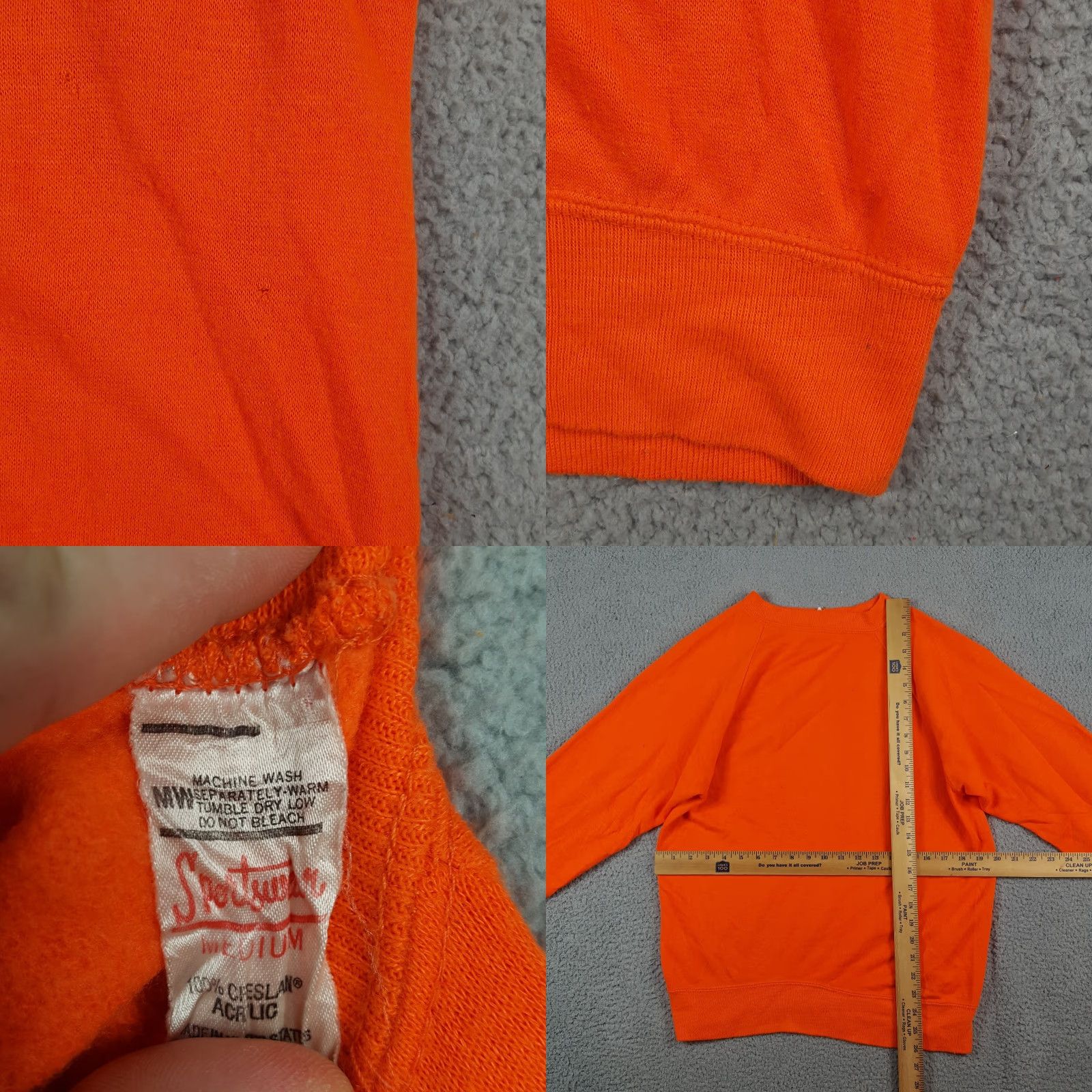 Vintage VINTAGE Sportswear Sweatshirt Raglan 80s 90s Grunge Orange Fleece Pullover Crewneck Size M Mens Size US M / EU 48-50 / 2 - 8 Thumbnail