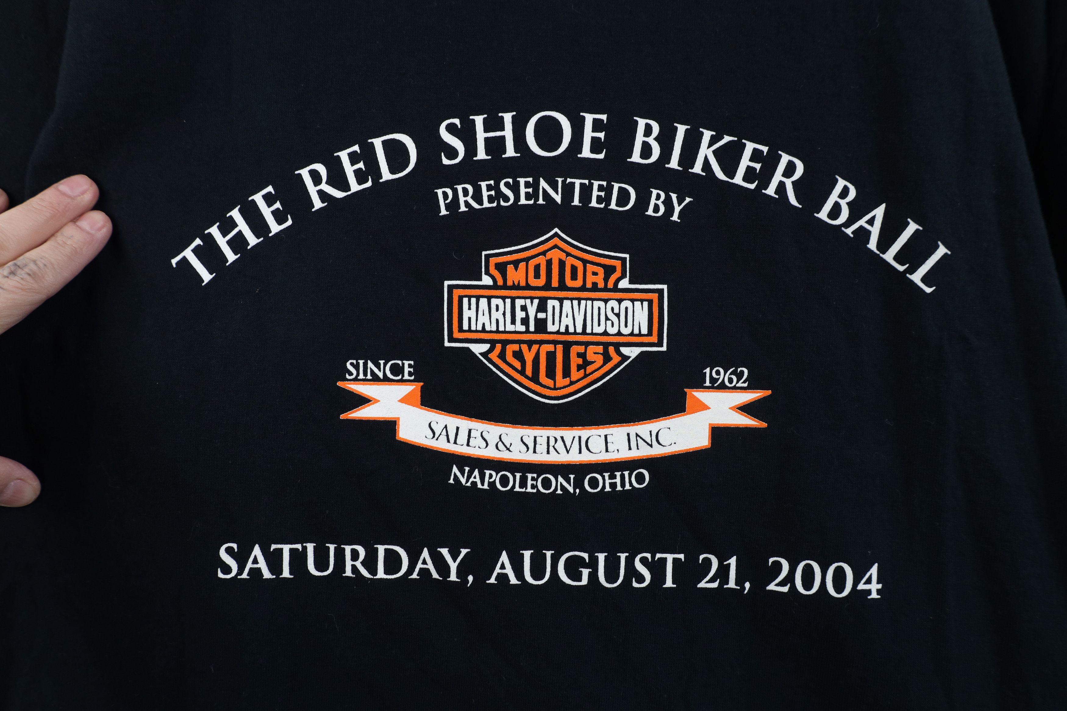 Harley Davidson Vintage Y2K Harley Davidson The Red Shoe Biker Ball T-Shirt Size US S / EU 44-46 / 1 - 4 Thumbnail
