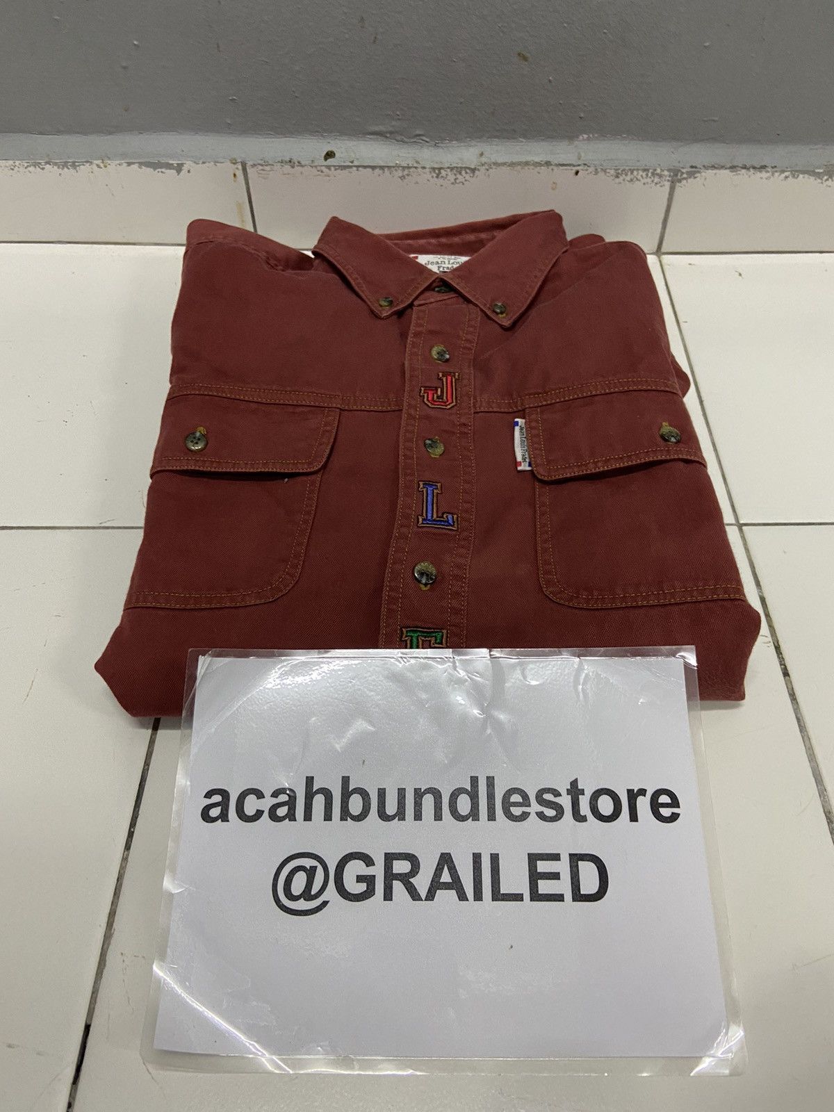 Other JEAN LOUIS FRADET BUTTON DOWN SHIRT Size US L / EU 52-54 / 3 - 20 Thumbnail