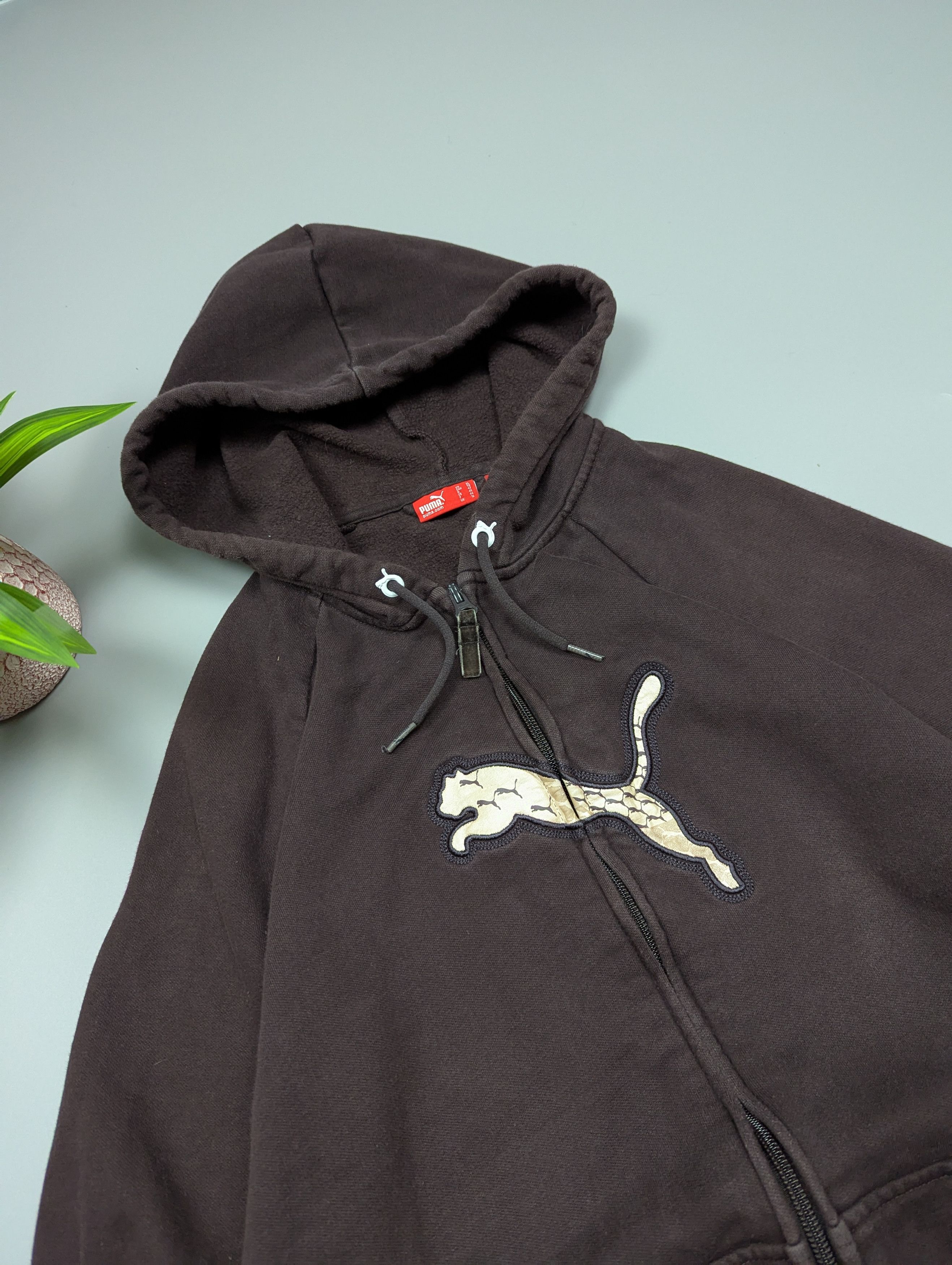 Puma PUMA Vintage Men's Full Zip Hoodie Dark Brown Y2k Size US M / EU 48-50 / 2 - 4 Thumbnail