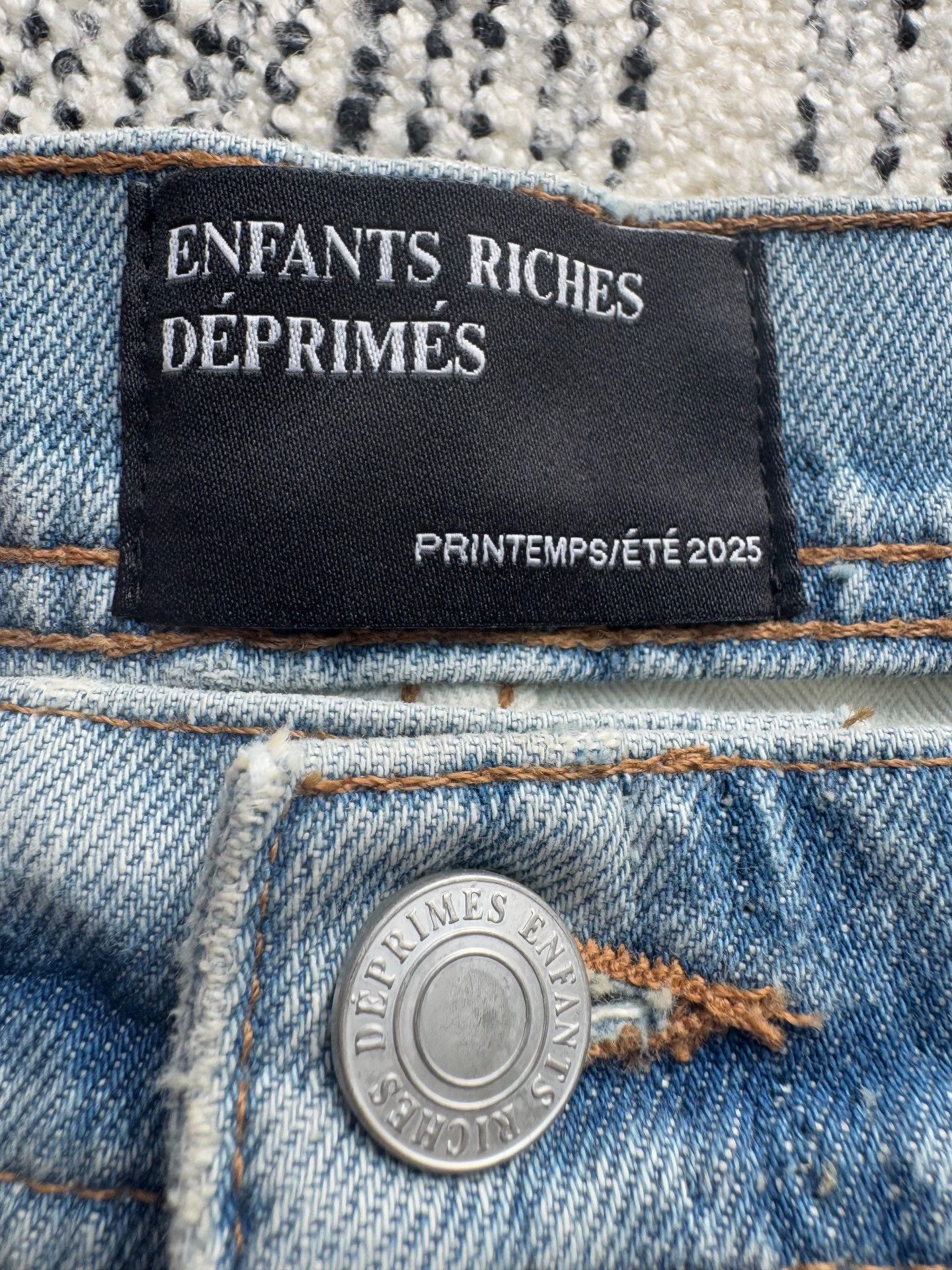 Enfants Riches Deprimes ERD 25SS Washed Distressed Splatter Blue Jeans Size US 31 - 6 Thumbnail