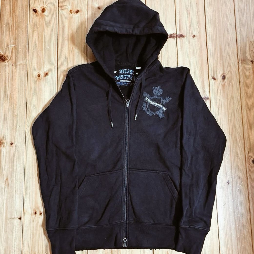 Diesel × Vintage Vintage Archival Avant Garde DIESEL Zip Hoodie sweatshirt Size US L / EU 52-54 / 3 - 2 Thumbnail