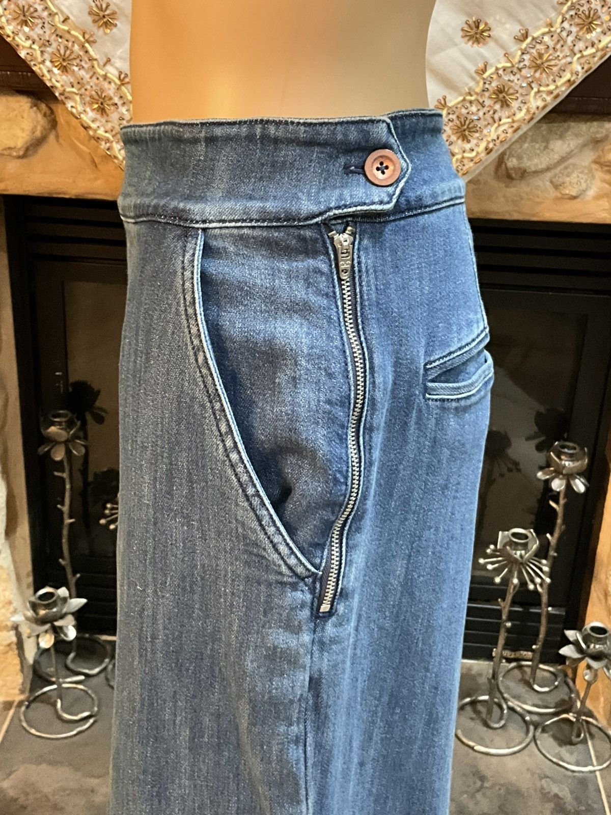 Anthropologie Anthropologie Pilcro And The Letterpress Wide-Leg Blue Jeans Size 32" / US 10 / IT 46 - 8 Thumbnail