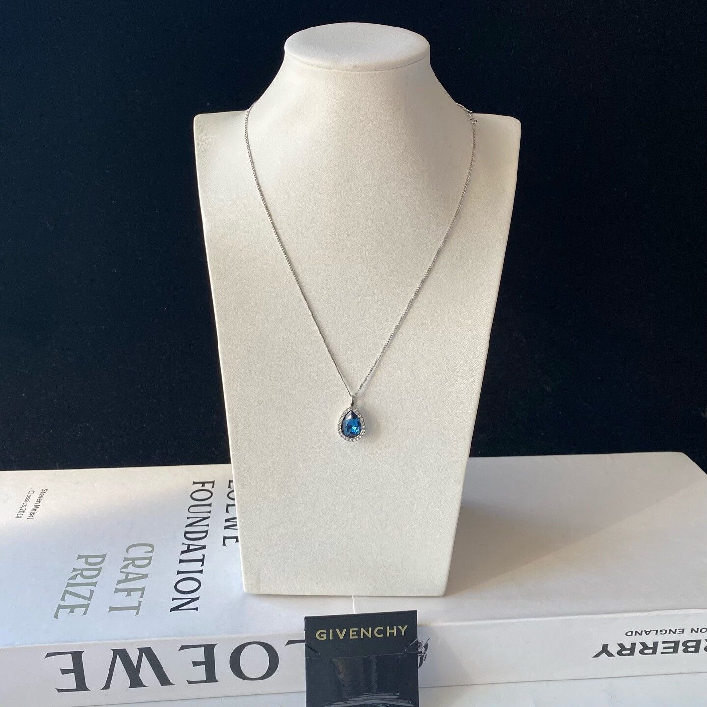 Givenchy Givenchy Blue Water Drop Crystal Necklace Size ONE SIZE - 1 Thumbnail