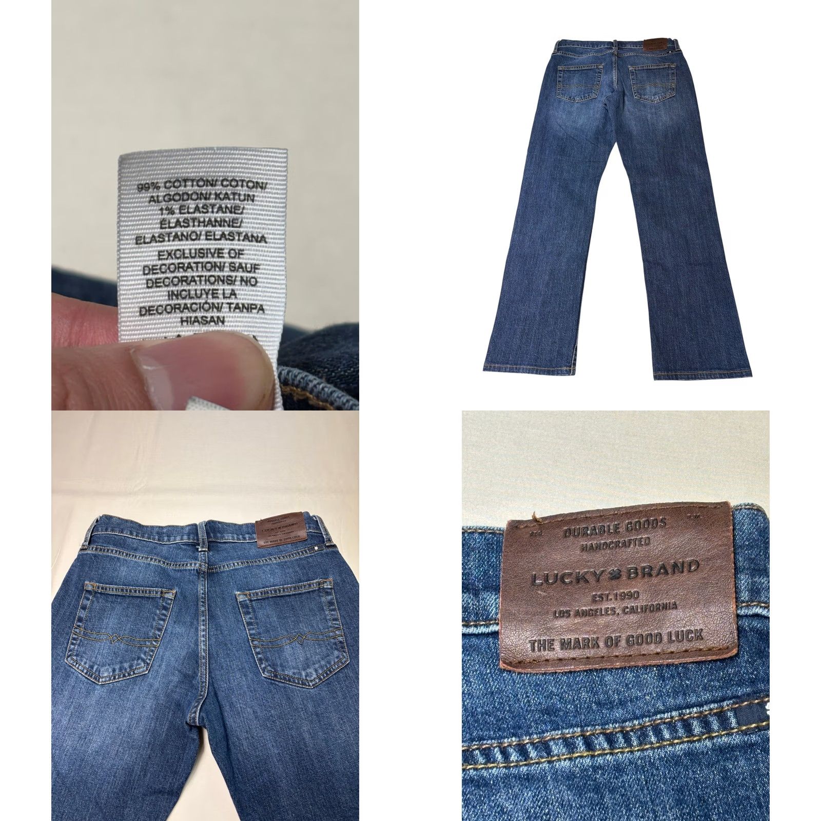 Lucky Brand Lucky Brand 410 Athletic Slim Jeans Mens Blue Denim 29x27 Medium Wash Stretch Size US 29 - 8 Thumbnail