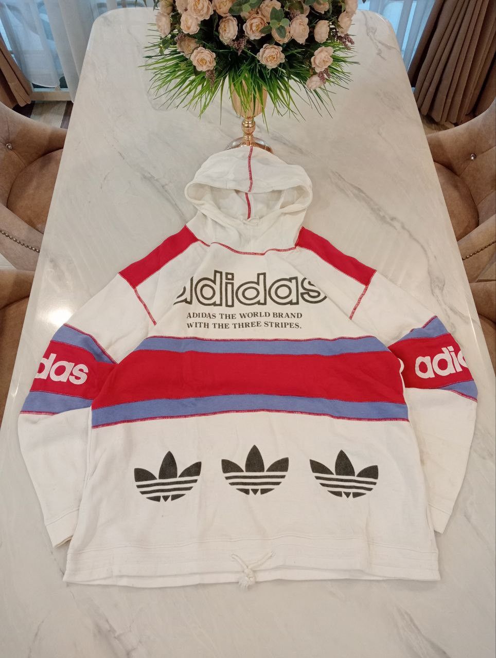 VINTAGE ADIDAS TREFOIL BIG LOGO SWEATSHIRT - SIZE L