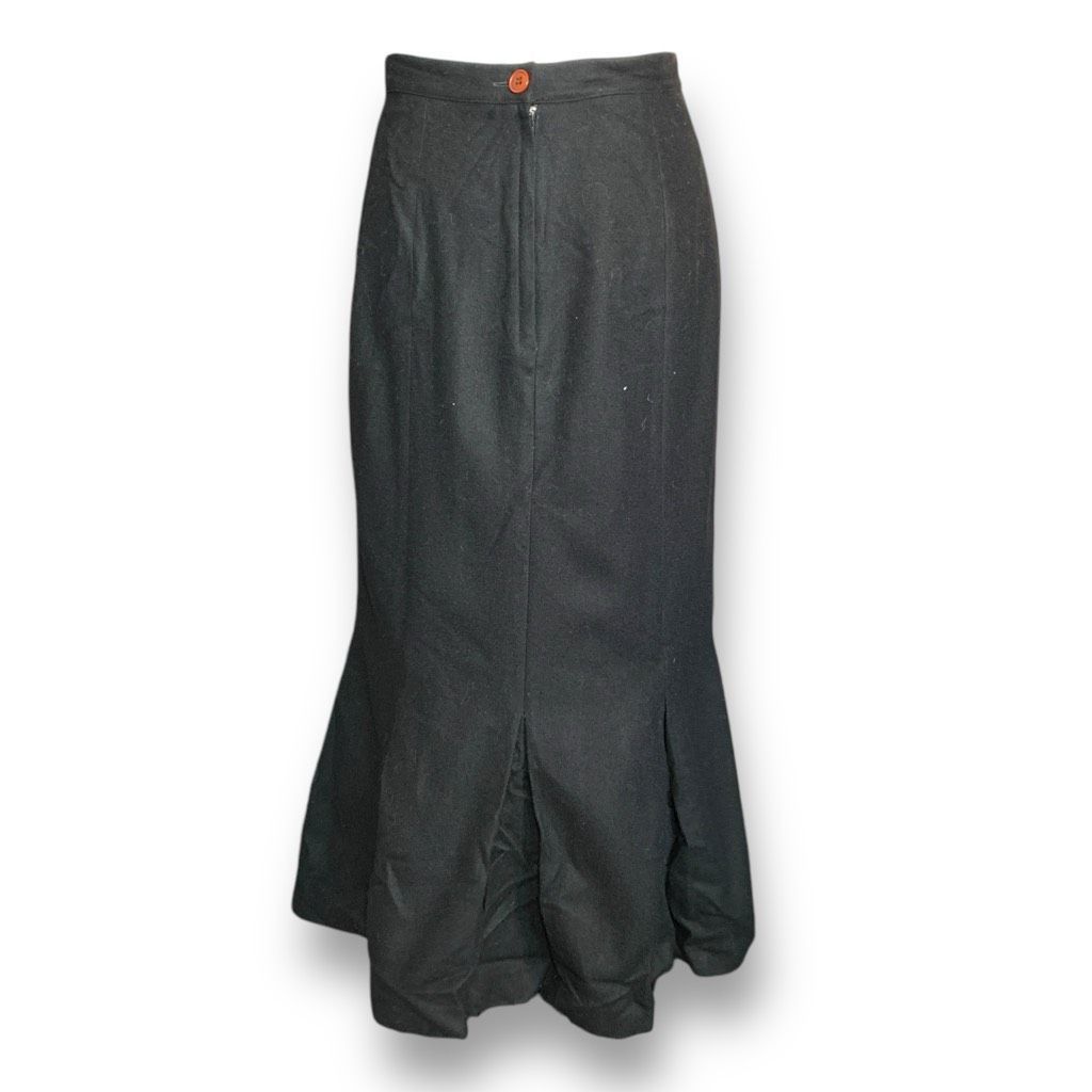 Vintage Vintage SK & Company Black High Waist Wool Blend Midi Skirt Size 34" / US 12 / IT 48 - 6 Thumbnail