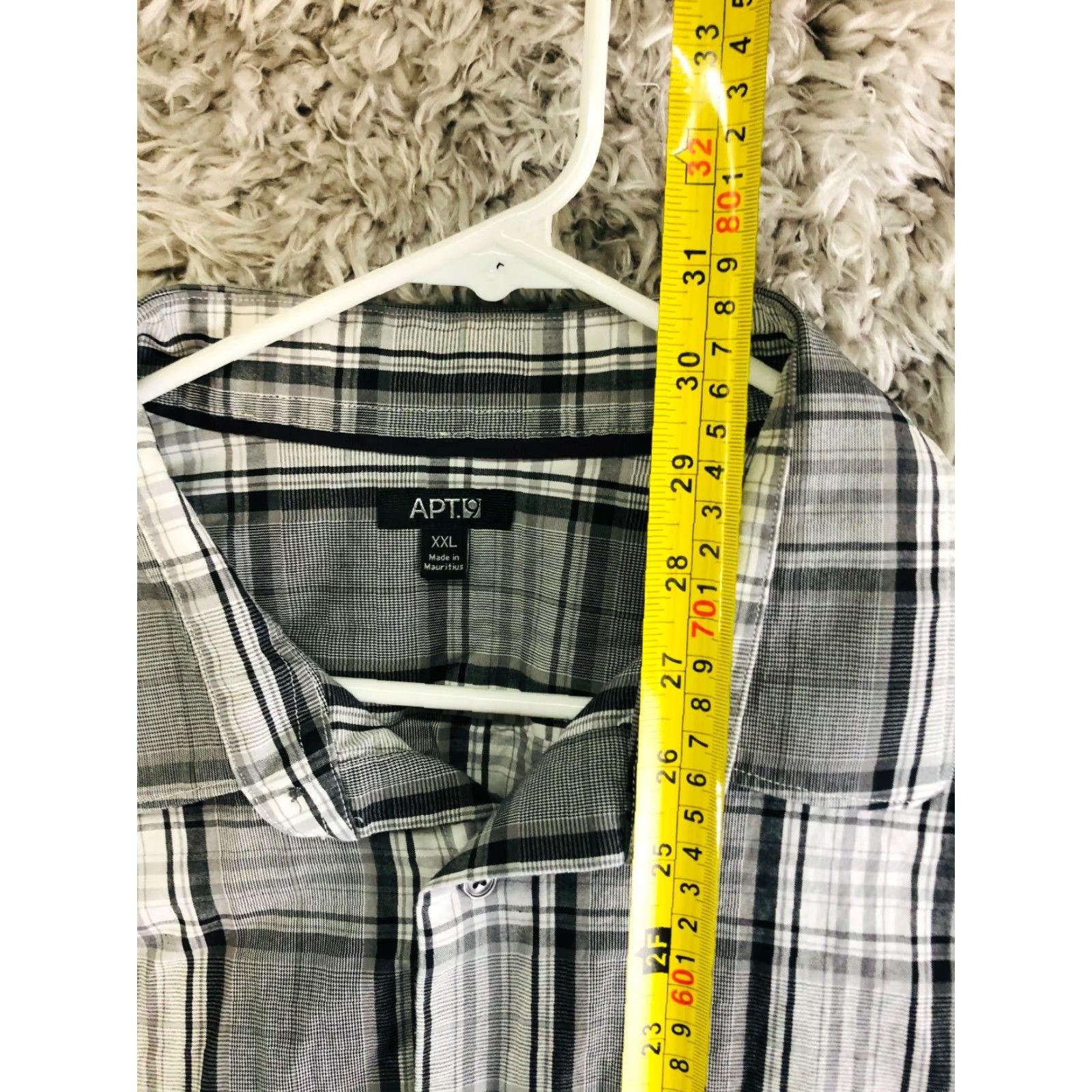 Apt. 9 Apt.9 Mens XXL Gray Plaid Long Sleeve Spread Collar Shirt Size US XXL / EU 58 / 5 - 5 Thumbnail