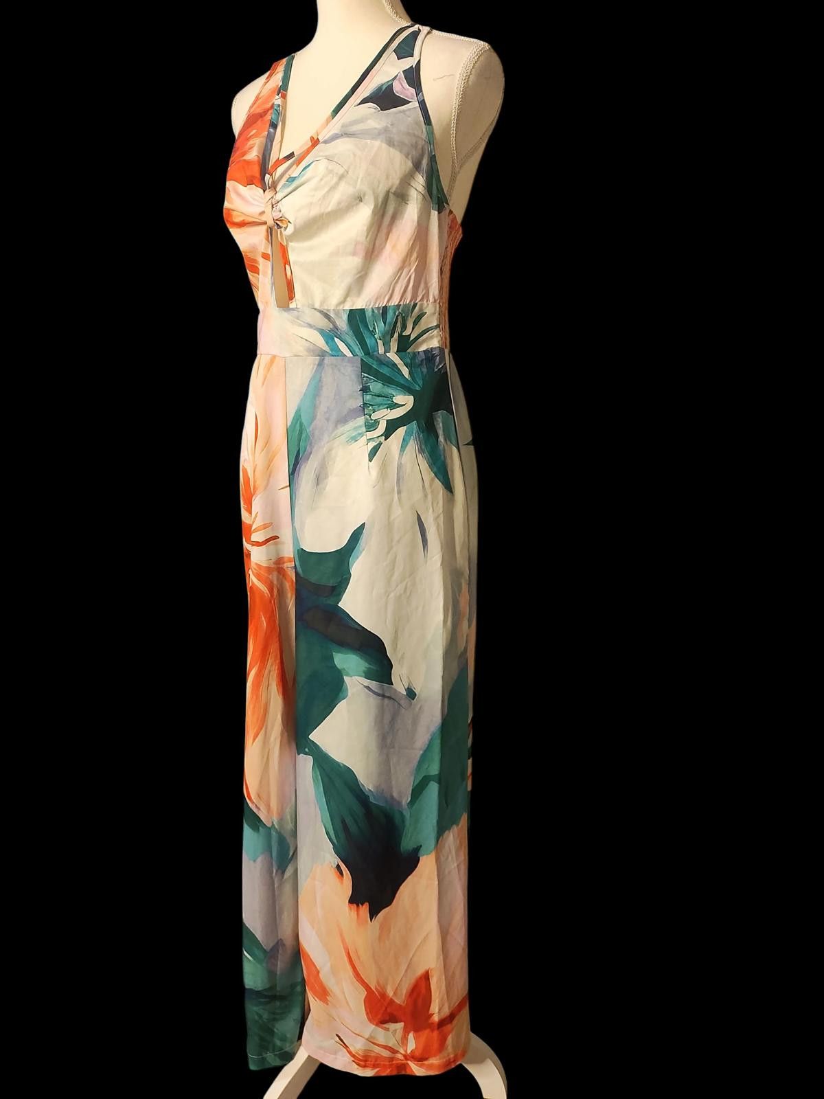 Unknown London Floral Sleeveless V-Neck Jumpsuit for Women Size ONE SIZE - 5 Thumbnail