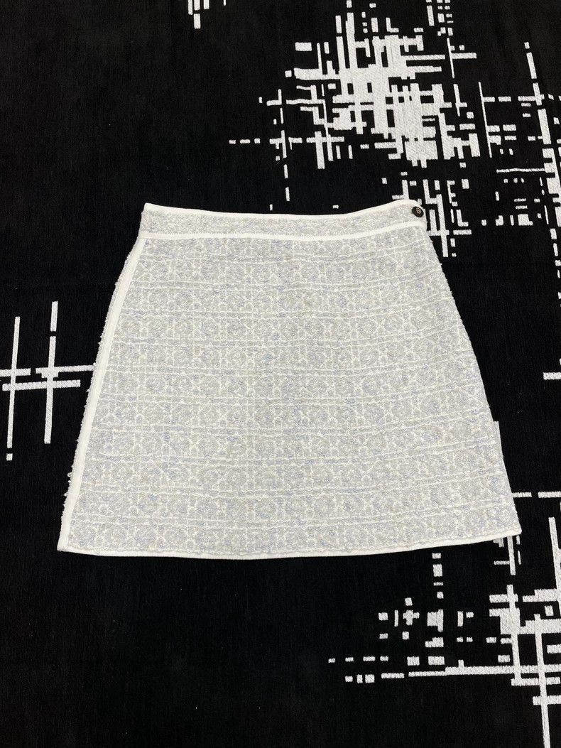 Dior Dior Blue tweed skirt Size 26" / US 2 / IT 38 - 1 Thumbnail