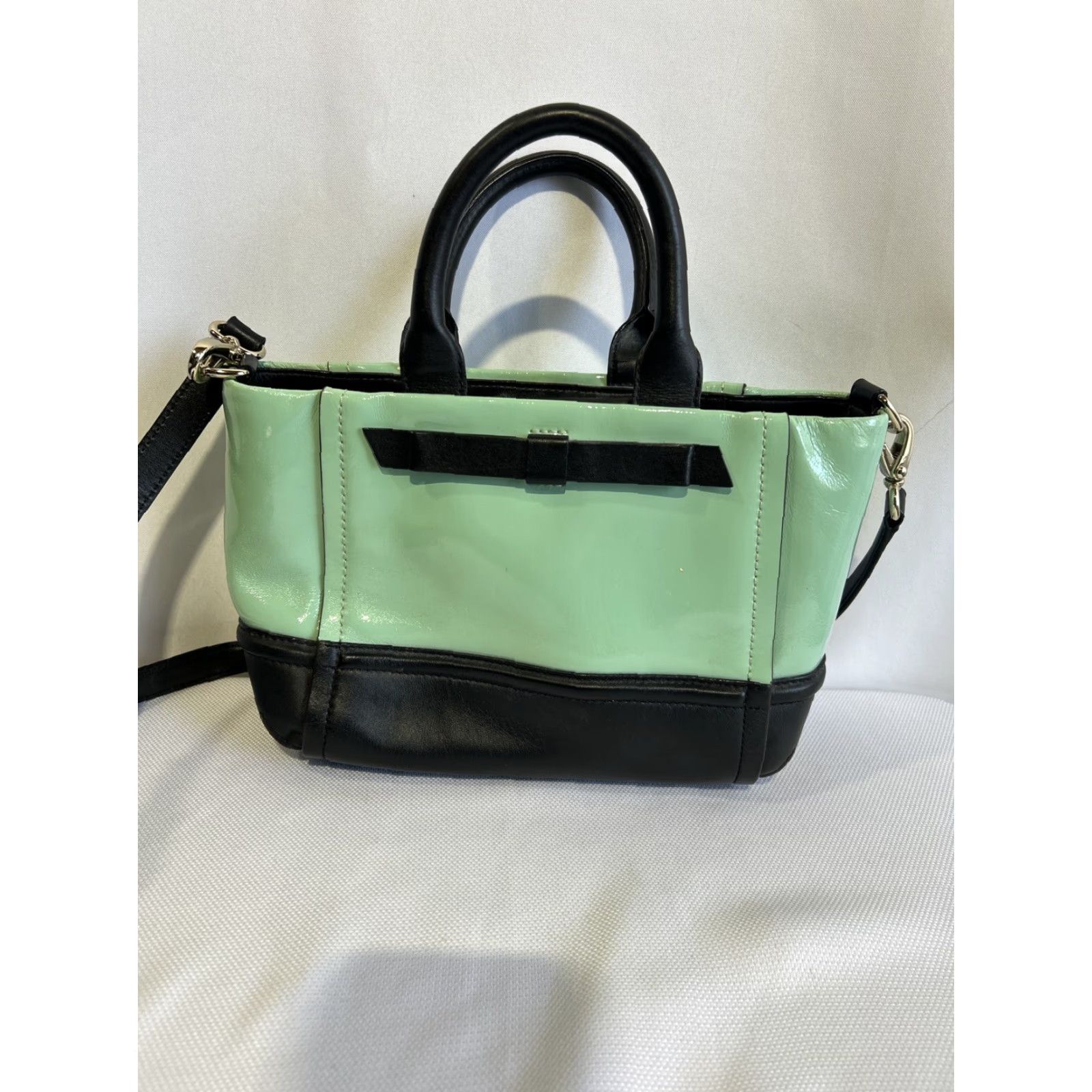 Vintage kate spade new york CHELSEA PARK Bag PATENT LEATHER GIGI Mint Green Black Crossbody Ladies Medium Bag Size M / US 6-8 / IT 42-44 - 3 Thumbnail