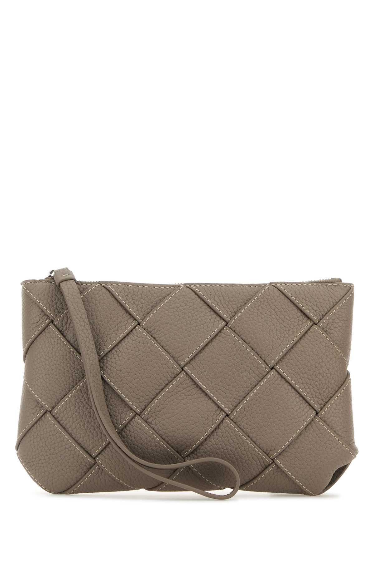 Bottega Veneta Dove Grey Leather Diago Clutch Size ONE SIZE - 1 Thumbnail