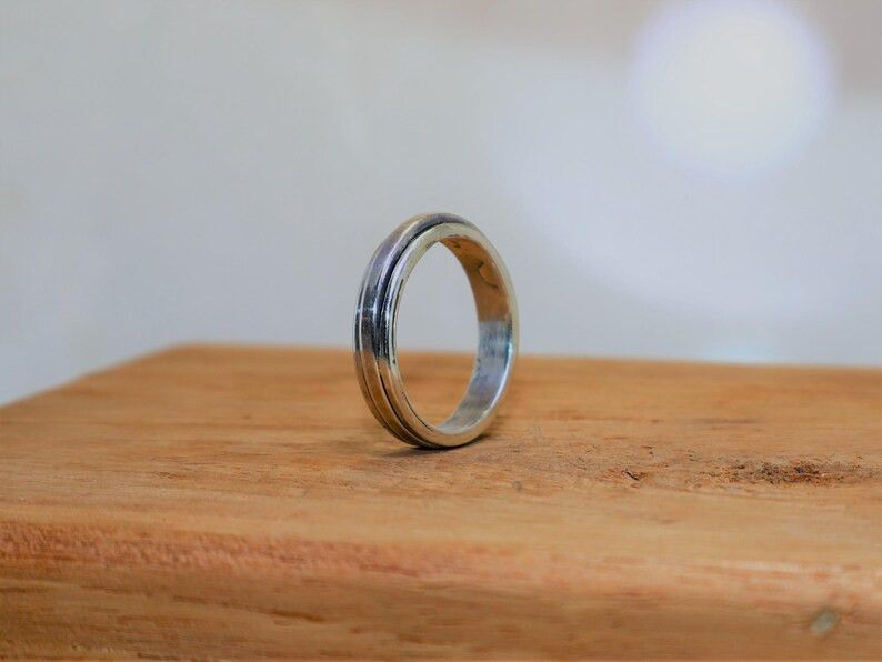 Handmade Spinner Band Ring, Sterling Silver Handmade Boho Jewelry, Size ONE SIZE - 3 Thumbnail
