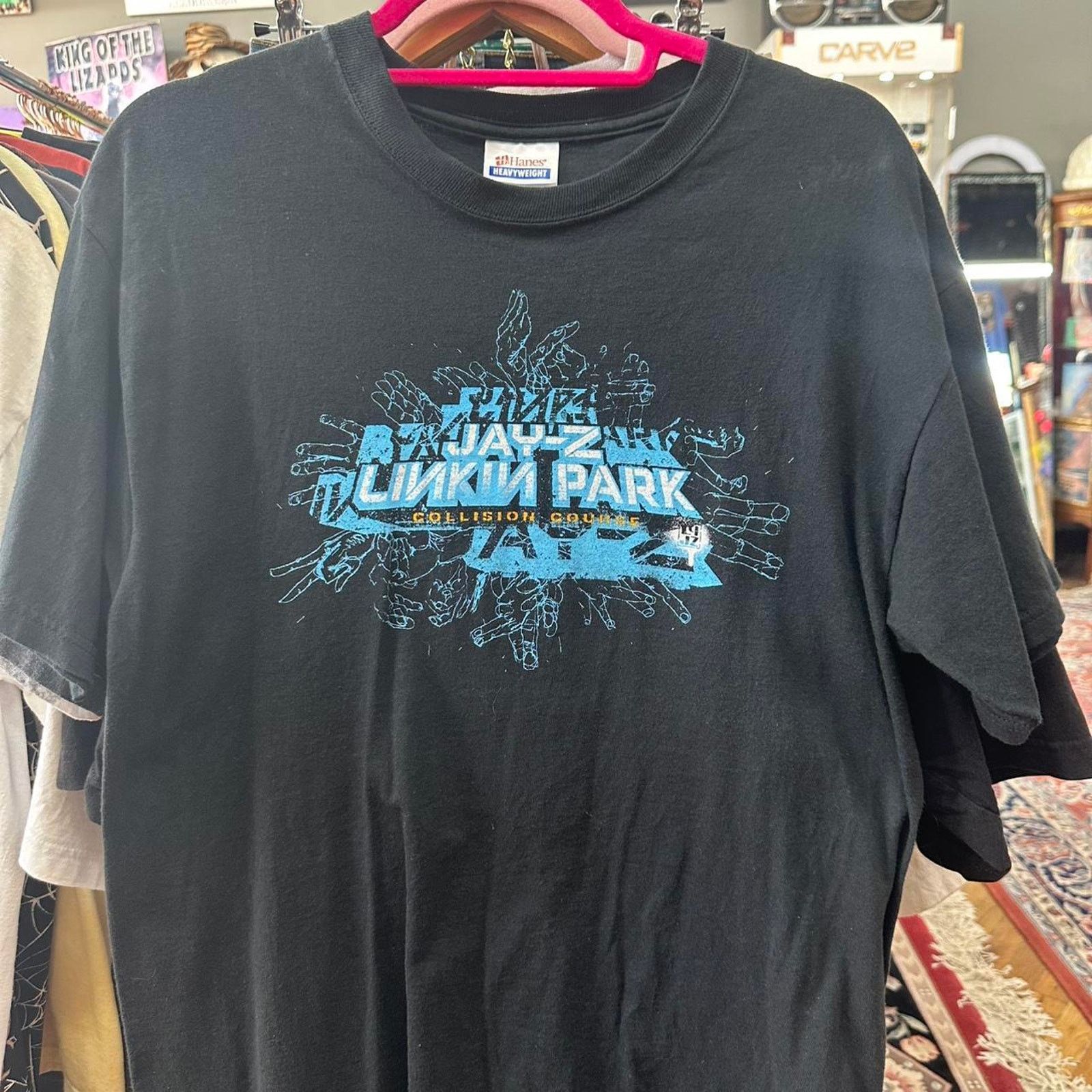 Hanes Vintage Linkin Park Jay-Z Collision Course T Shirt Y2K 2004 Size US M / EU 48-50 / 2 - 2 Thumbnail