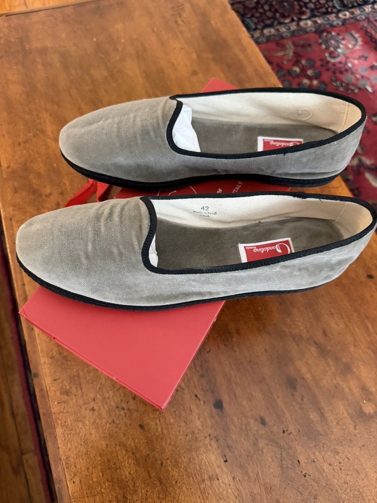 Other Gondoliera Venezia Furlane Slippers Grey Velvet Size US 9 / EU 42 - 4 Thumbnail