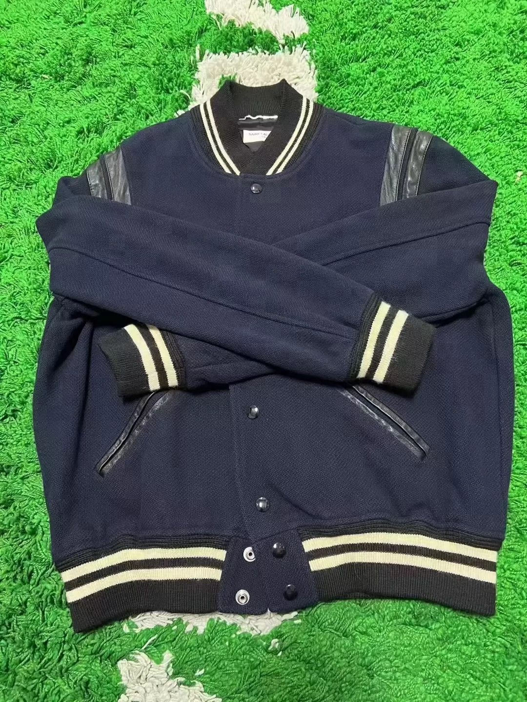 Saint Laurent Paris Saint Laurent Paris Deep blue baseball jersey Size US M / EU 48-50 / 2 - 1 Thumbnail