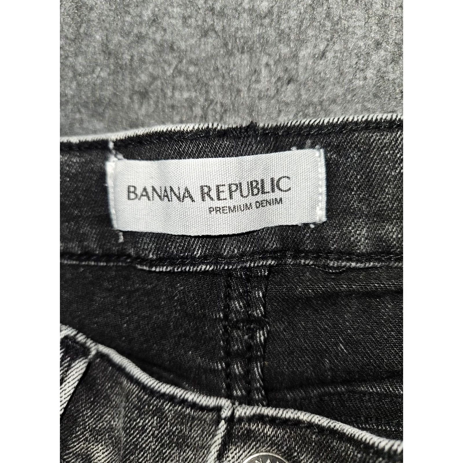 Banana Republic Banana Republic Jeans Skinny Womens 29 Charcoal Distressed Denim Ankle Rise Low Pockets Slim Size 29" - 2 Thumbnail