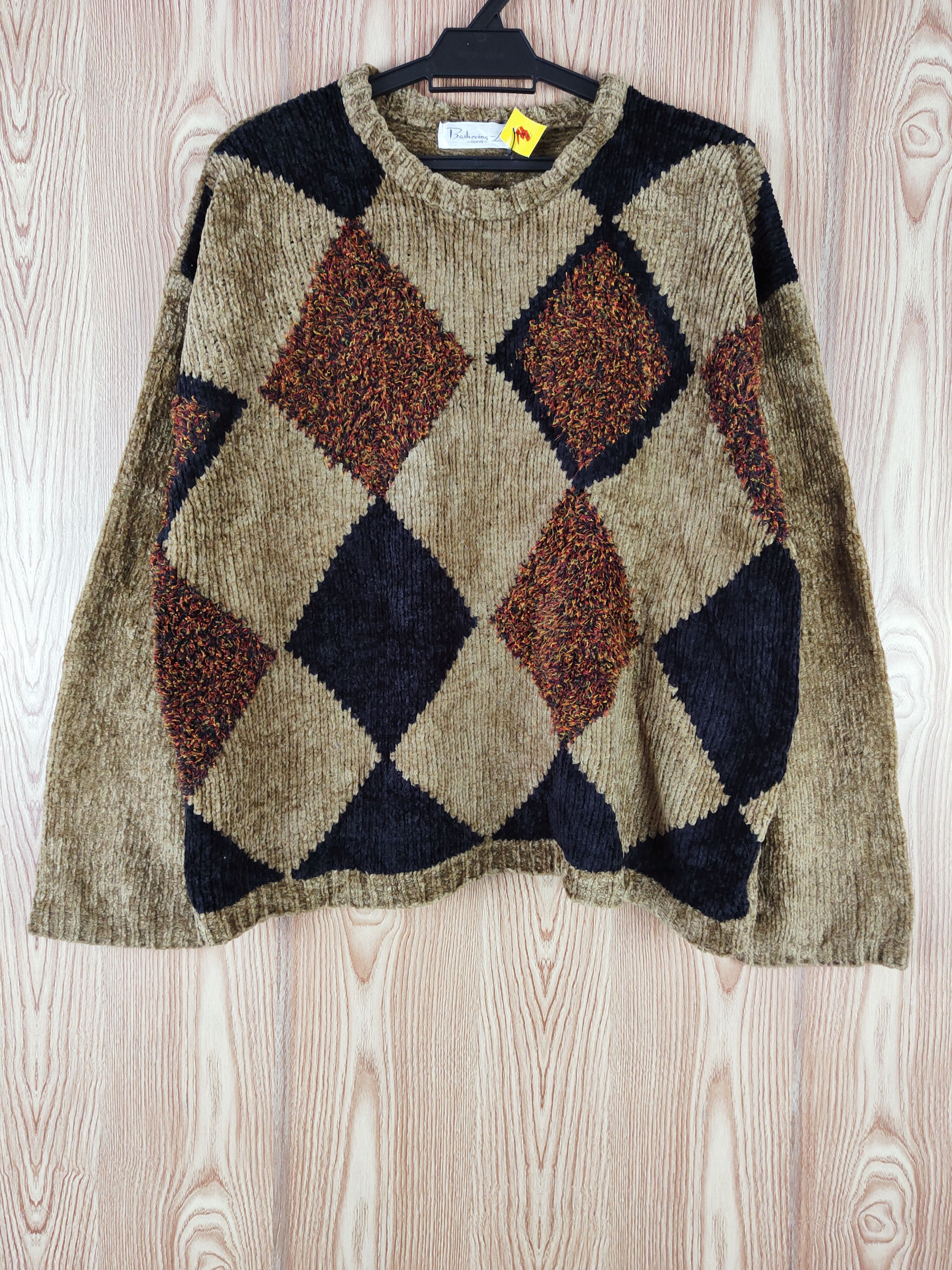 Japanese Brand Bashecina Olive art diamond Knitwear Sweatshirts #W163 Size US L / EU 52-54 / 3 - 1 Thumbnail