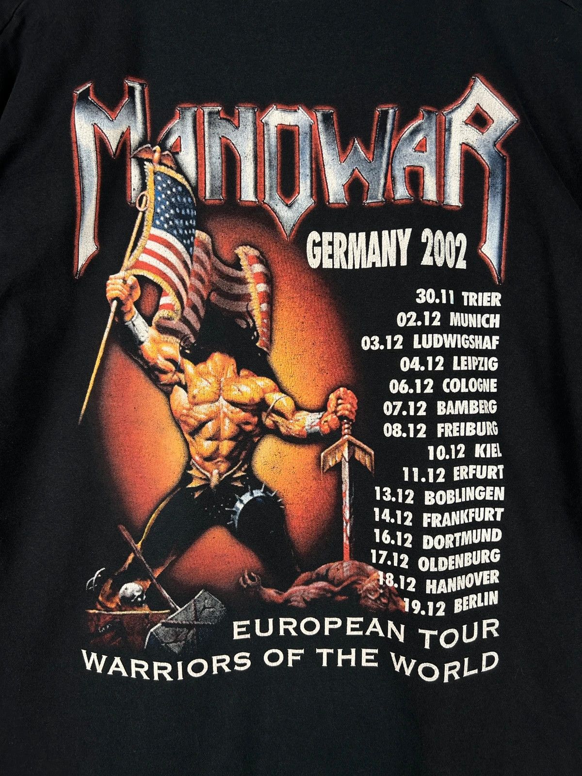Fruit Of The Loom × Vintage Man of War Warriors World European tour vintage tee Size US XL / EU 56 / 4 - 5 Thumbnail