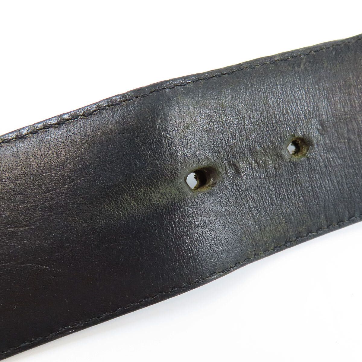 Chrome Hearts CHROME HEARTS Rectangle Scroll Belt Black Leather Size ONE SIZE - 6 Thumbnail