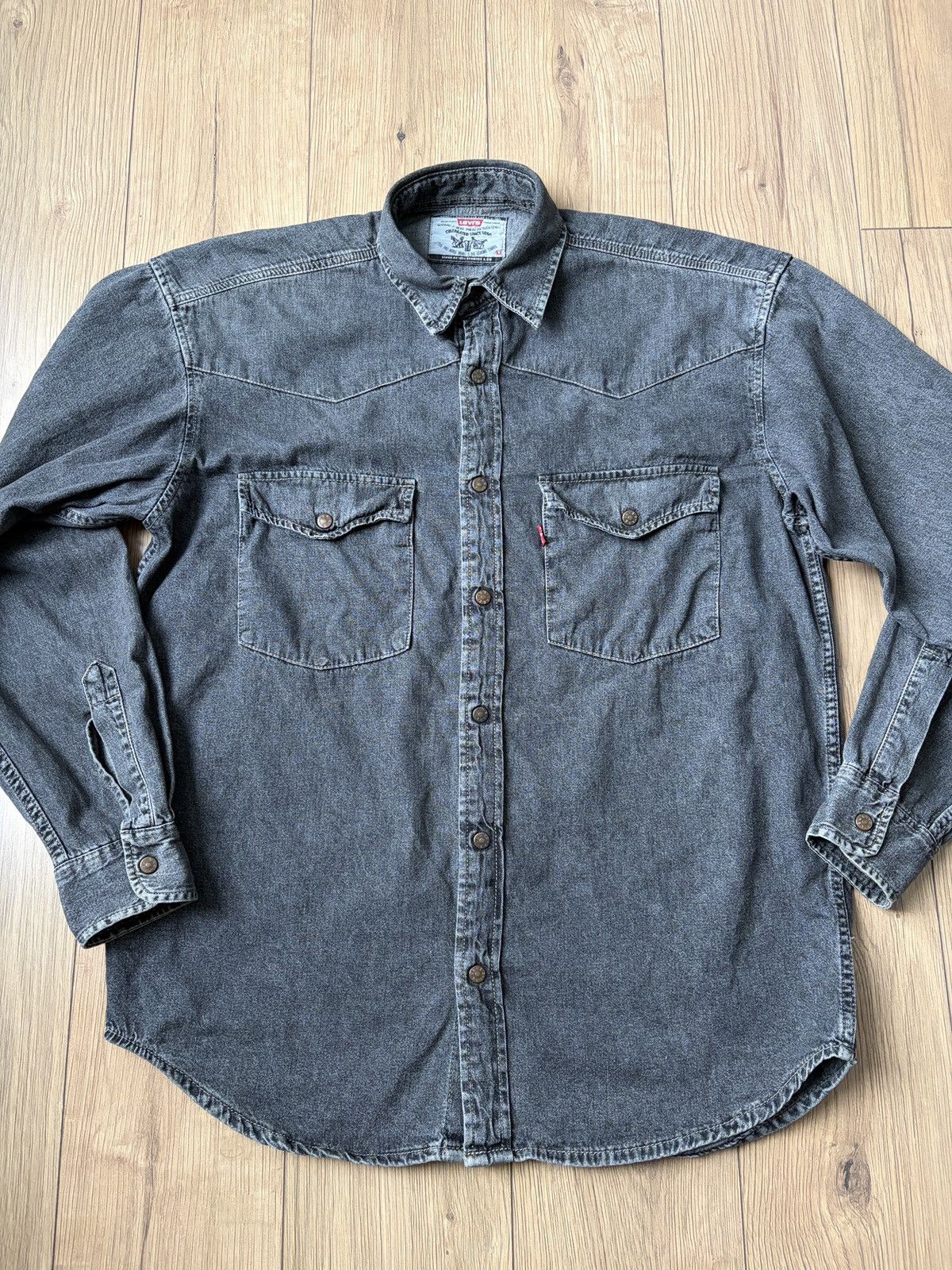 Levi's Vintage Clothing Levis Vintage Gray Heavy Denim Jeans Shirt Size US M / EU 48-50 / 2 - 4 Thumbnail