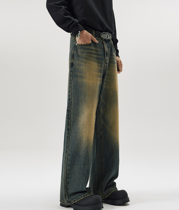 Vintage American retro cleanfit straight washed distressed jeans Size US 32 / EU 48 - 3 Thumbnail