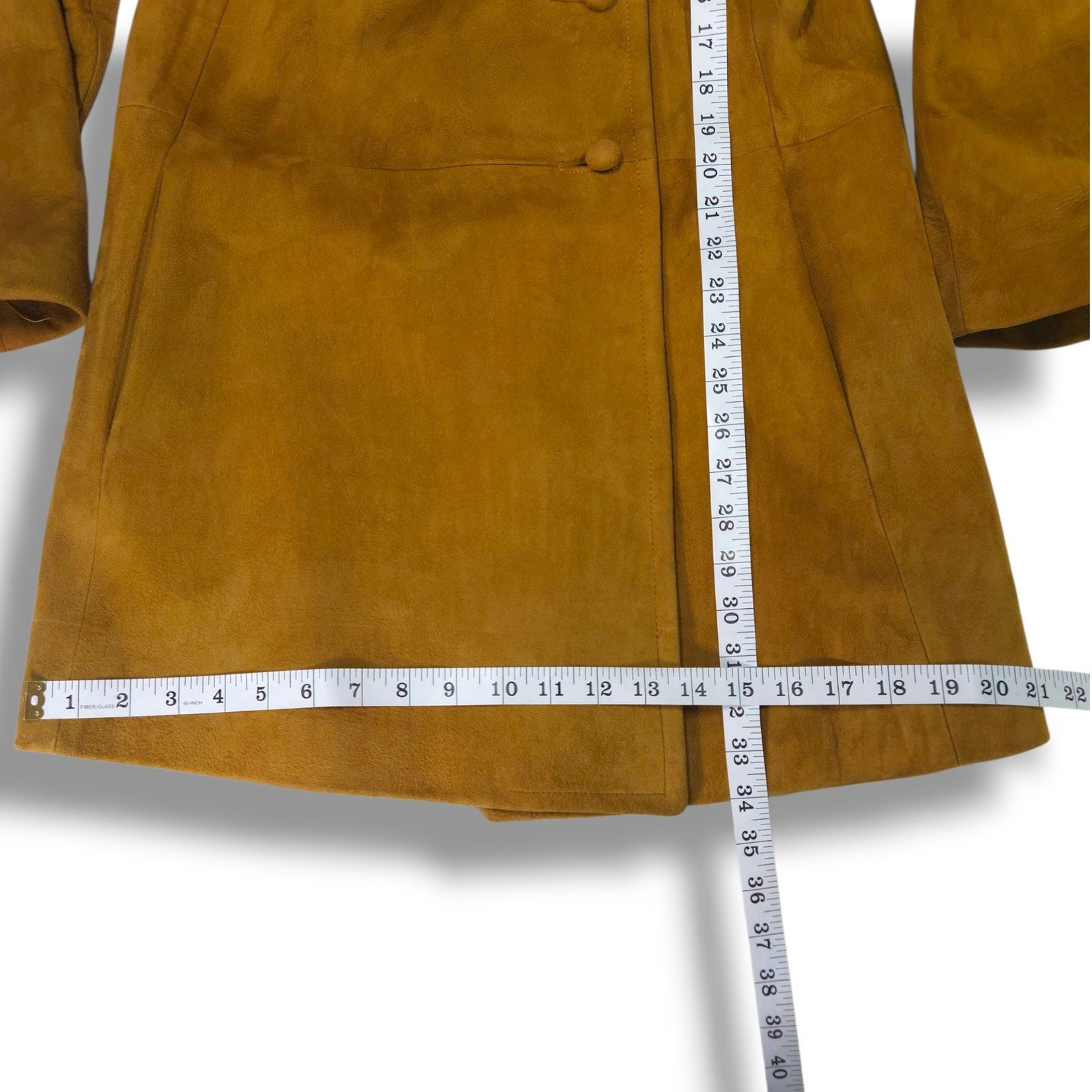 Other Vintage Suede Leather Fur-Trim Collar Button Swing Coat 8 Size M / US 6-8 / IT 42-44 - 11 Thumbnail