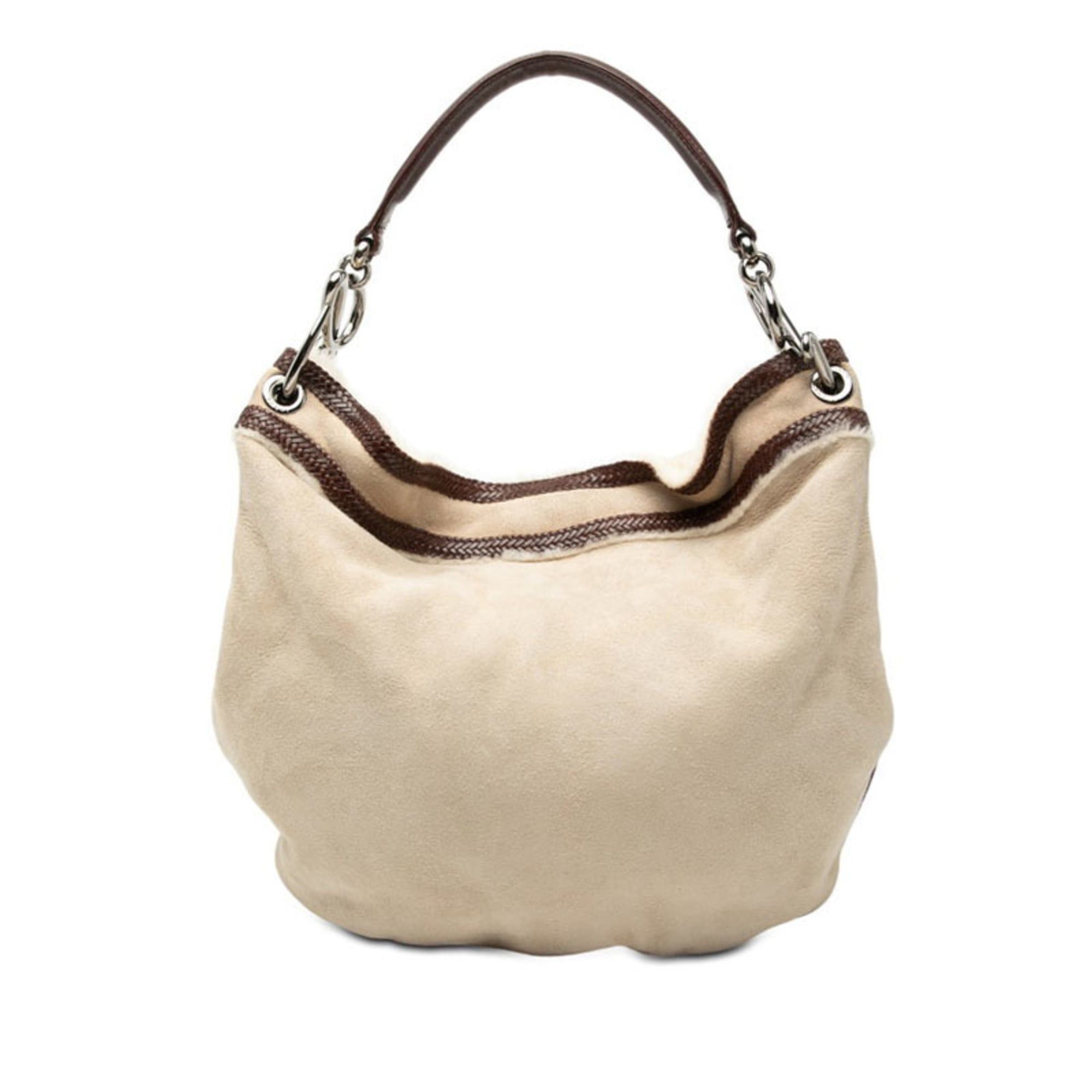 Loewe LOEWE One-Shoulder Shoulder Bag in Beige and Brown Mouton Leather Fur for Women Size ONE SIZE - 1 Thumbnail