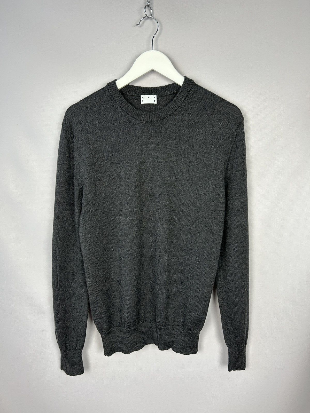 Asket × Designer ASKET Grey Merino Wool Sweater Jumper Size Small S Size US S / EU 44-46 / 1 - 5 Thumbnail