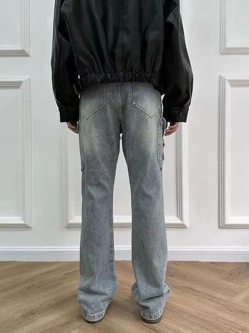 VIBE Vintage washed distressed diagonal pocket rare jeans Size US 34 / EU 50 - 5 Thumbnail