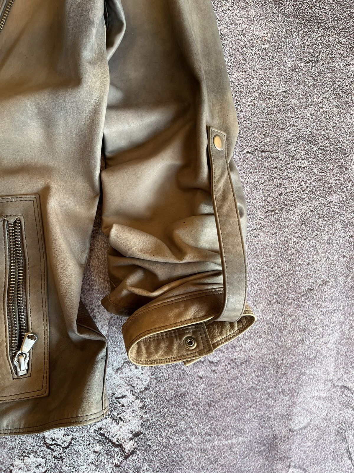 Leather Marc Cain Vintage "Used & Washed" Lamb Nappa Leather Jacket Size S / US 4 / IT 40 - 8 Thumbnail