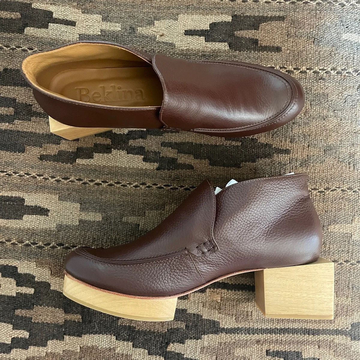 Beklina Beklina Matisse Slip On Bootie Split Wooden Block Heel Size US 10.5 / IT 40.5 - 3 Thumbnail