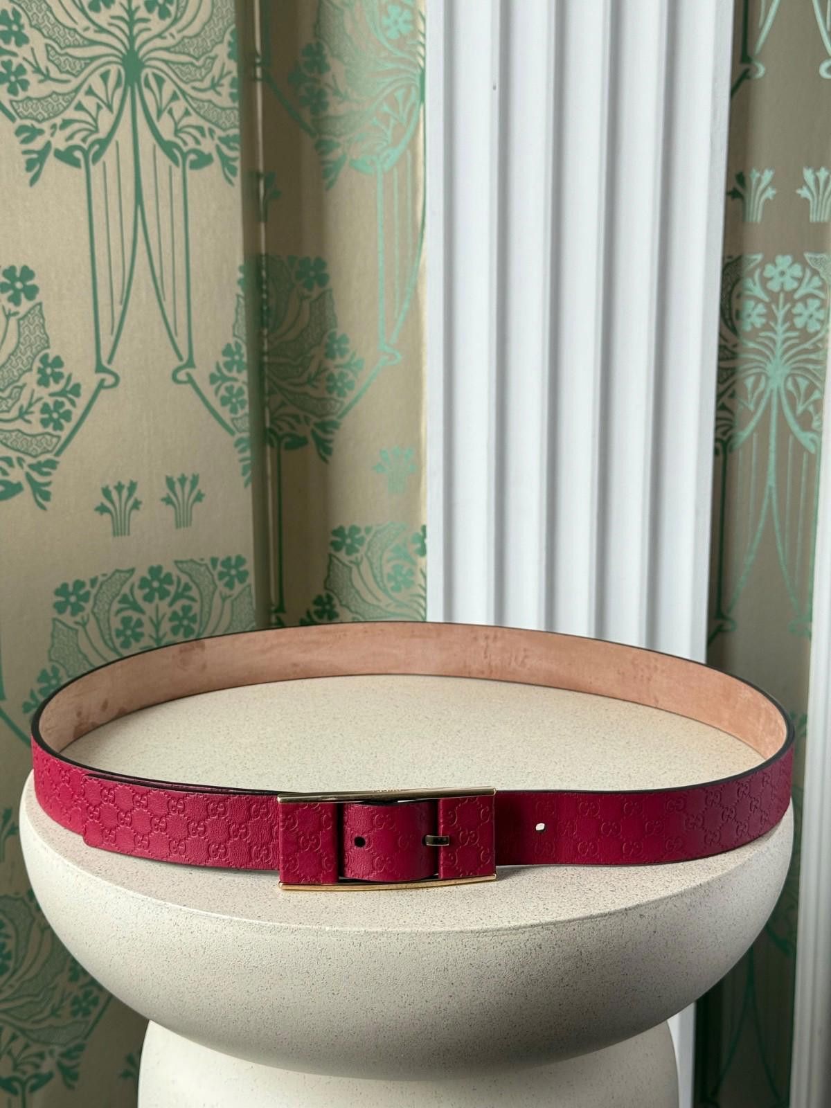 Gucci Gucci Pink Microguccissima Soft Leather Buckle Belt 95 / 38 Size ONE SIZE - 4 Thumbnail